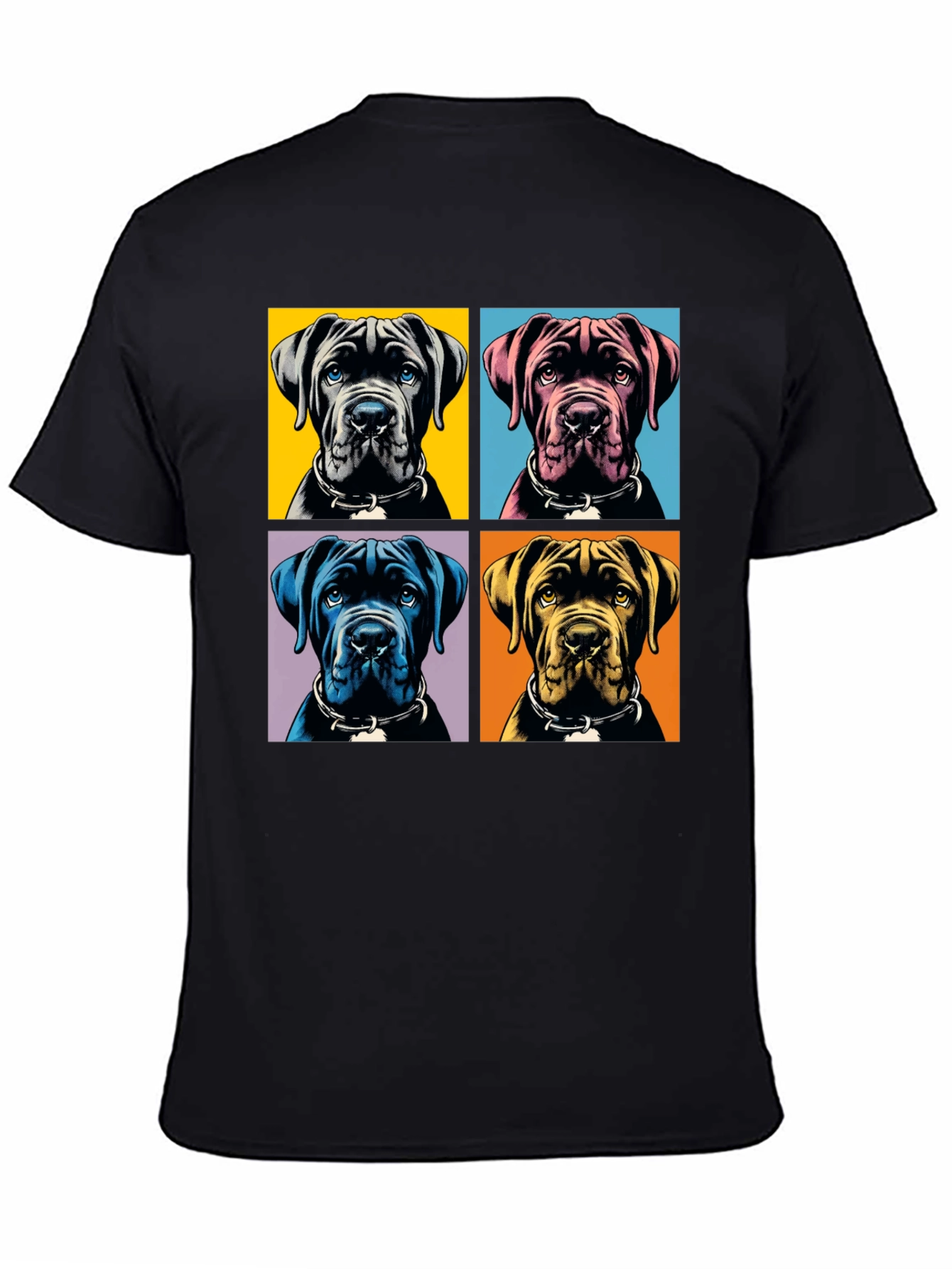 Black Pop Art Dog Graphic T-Shirt - Stylish Pet Lover Apparel view 4