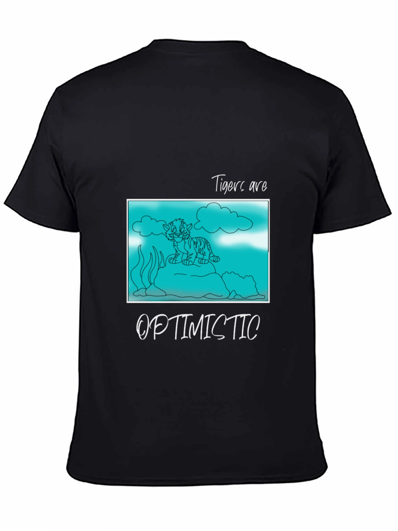 Black Tigers Are Optimistic Graphic Tee view 4