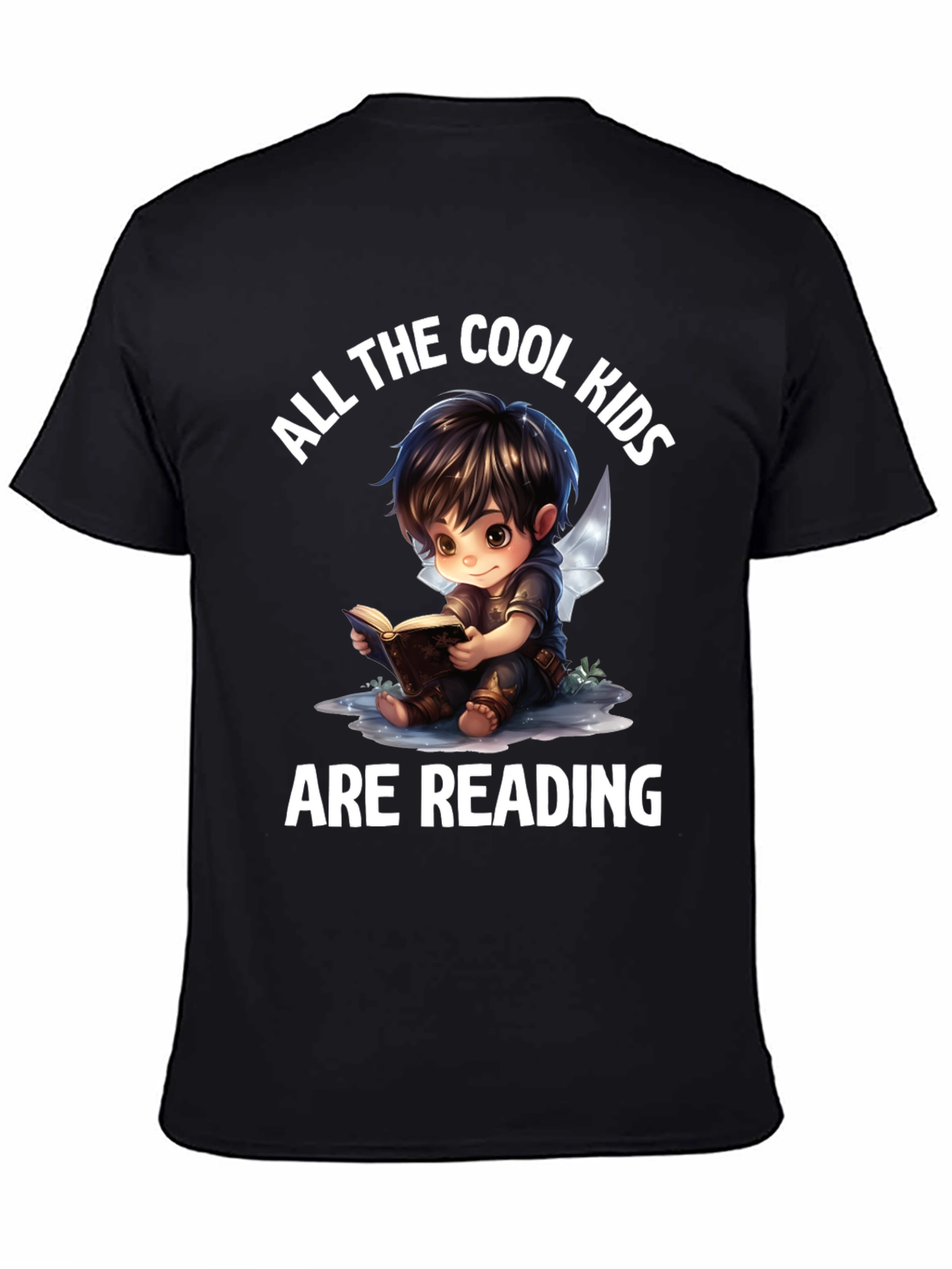 Black Cool Kids Reading Black Graphic Tee view 4