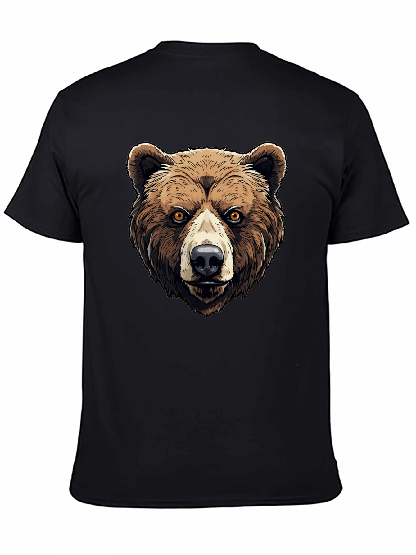 Black Grizzly Bear Graphic Tee - Animal Print Shirt view 4