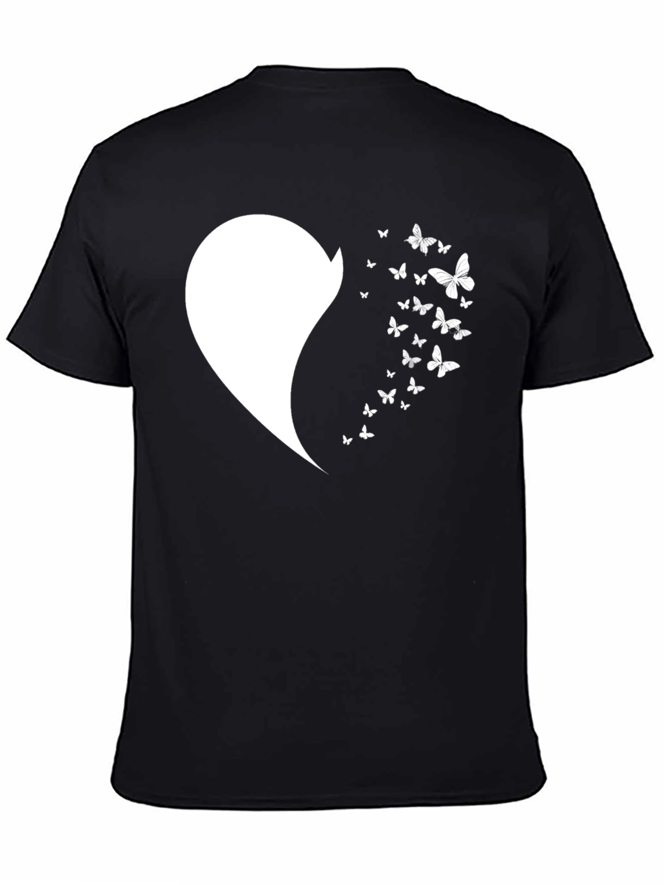 Black Butterfly Heart Graphic Tee - Black view 4