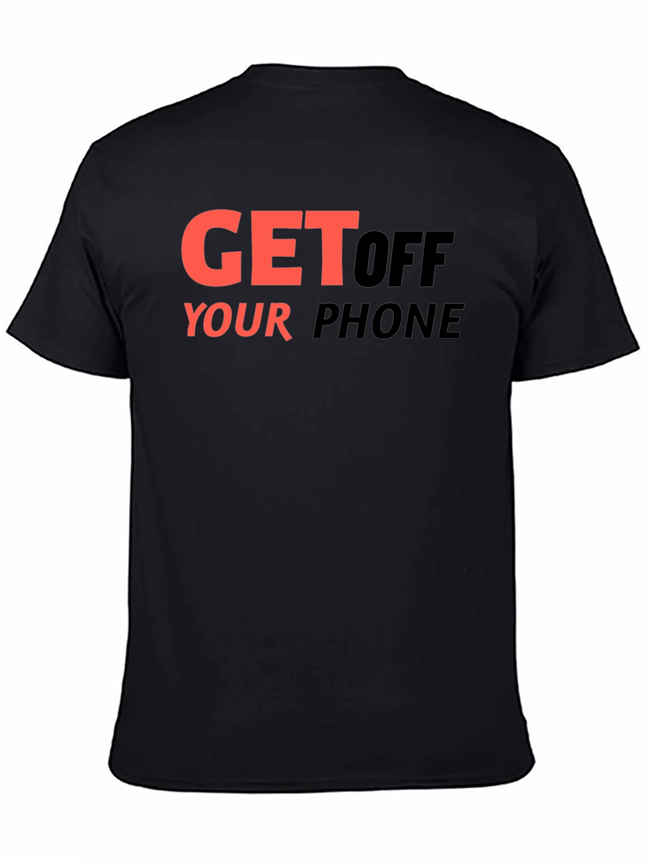 Black Get Off Your Phone Graphic Tee - Black view 4