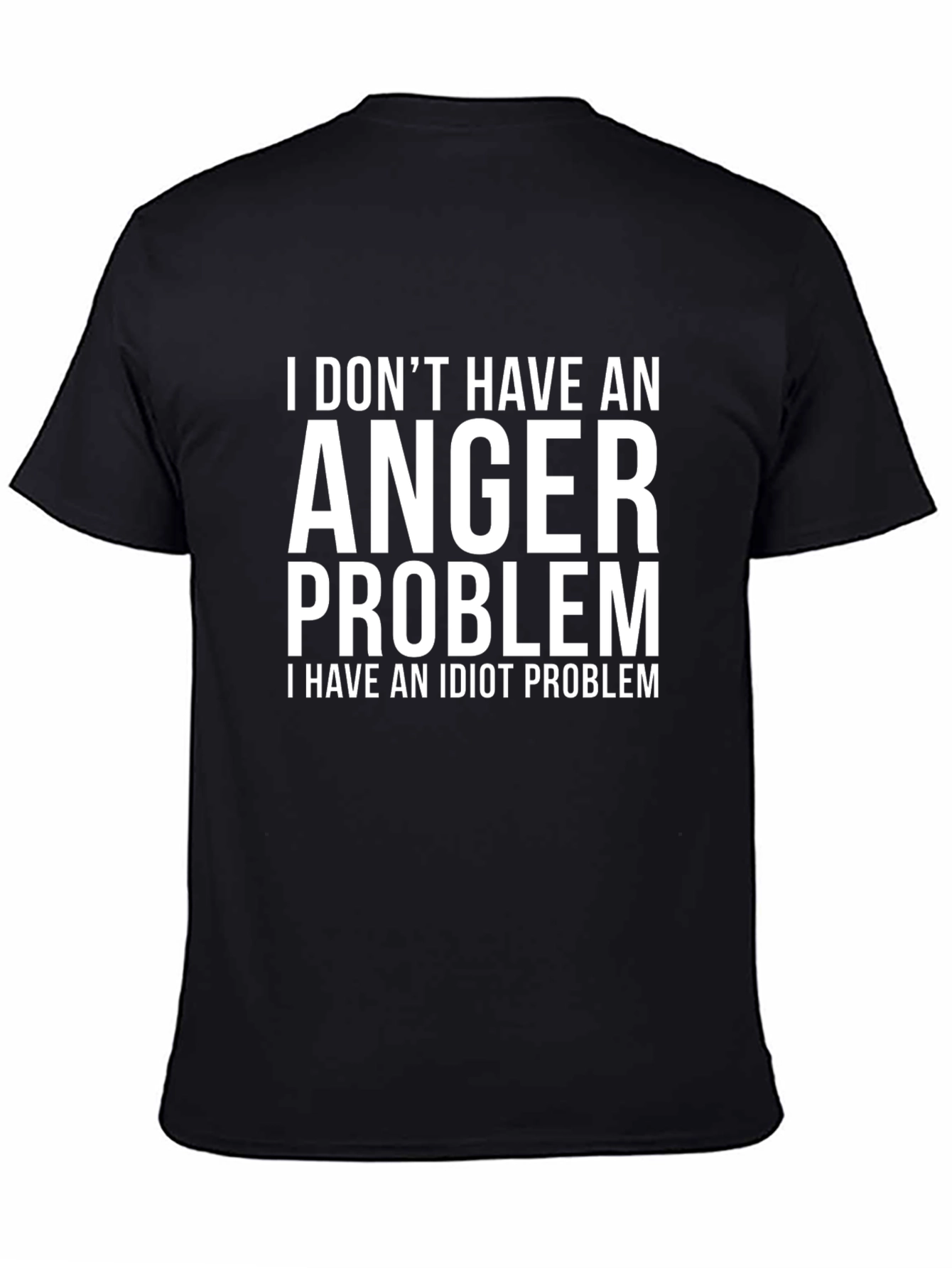 Black Funny "Idiot Problem" Graphic Tee view 4