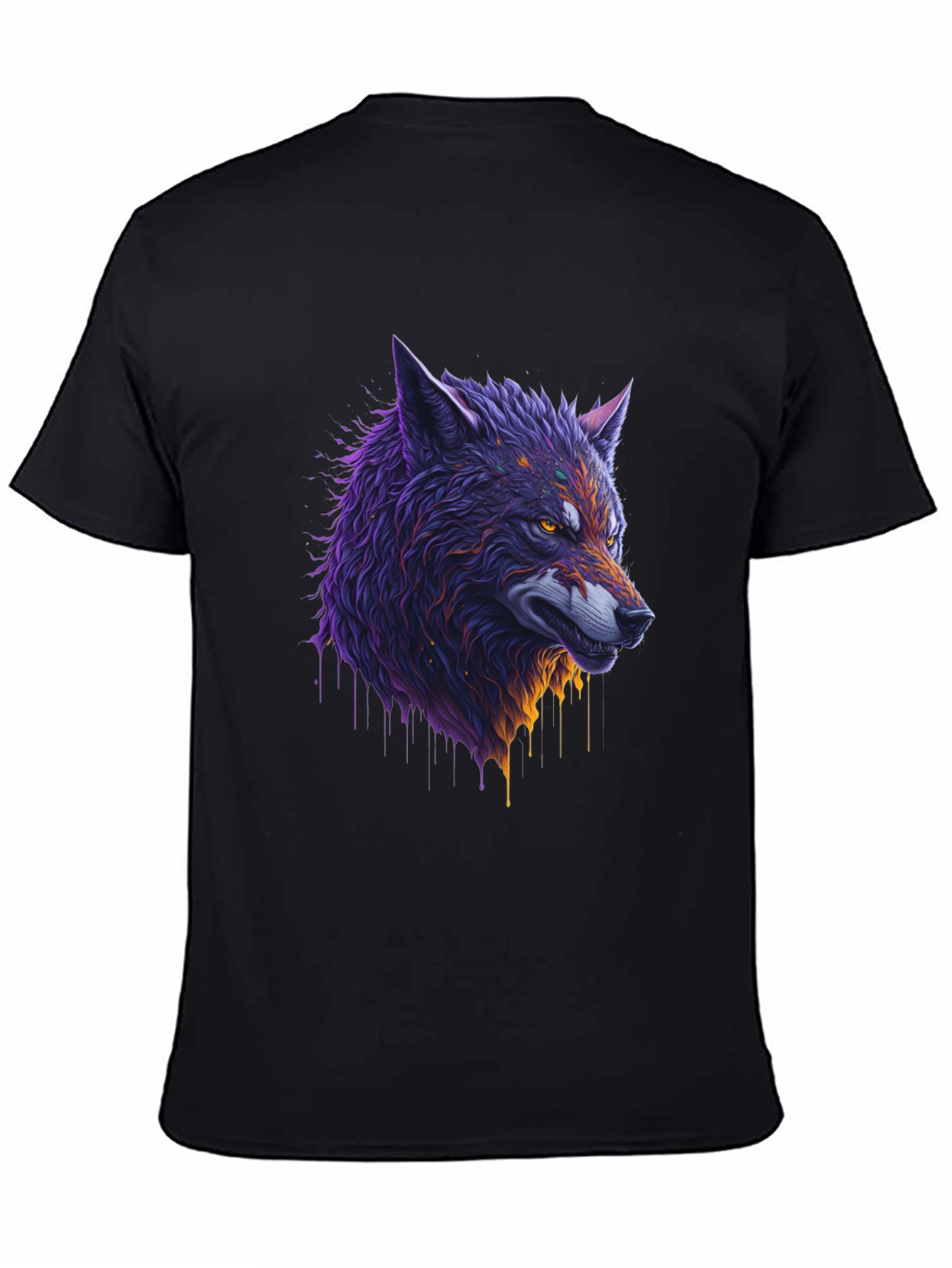 Wolf Graphic Black T-Shirt - 4
