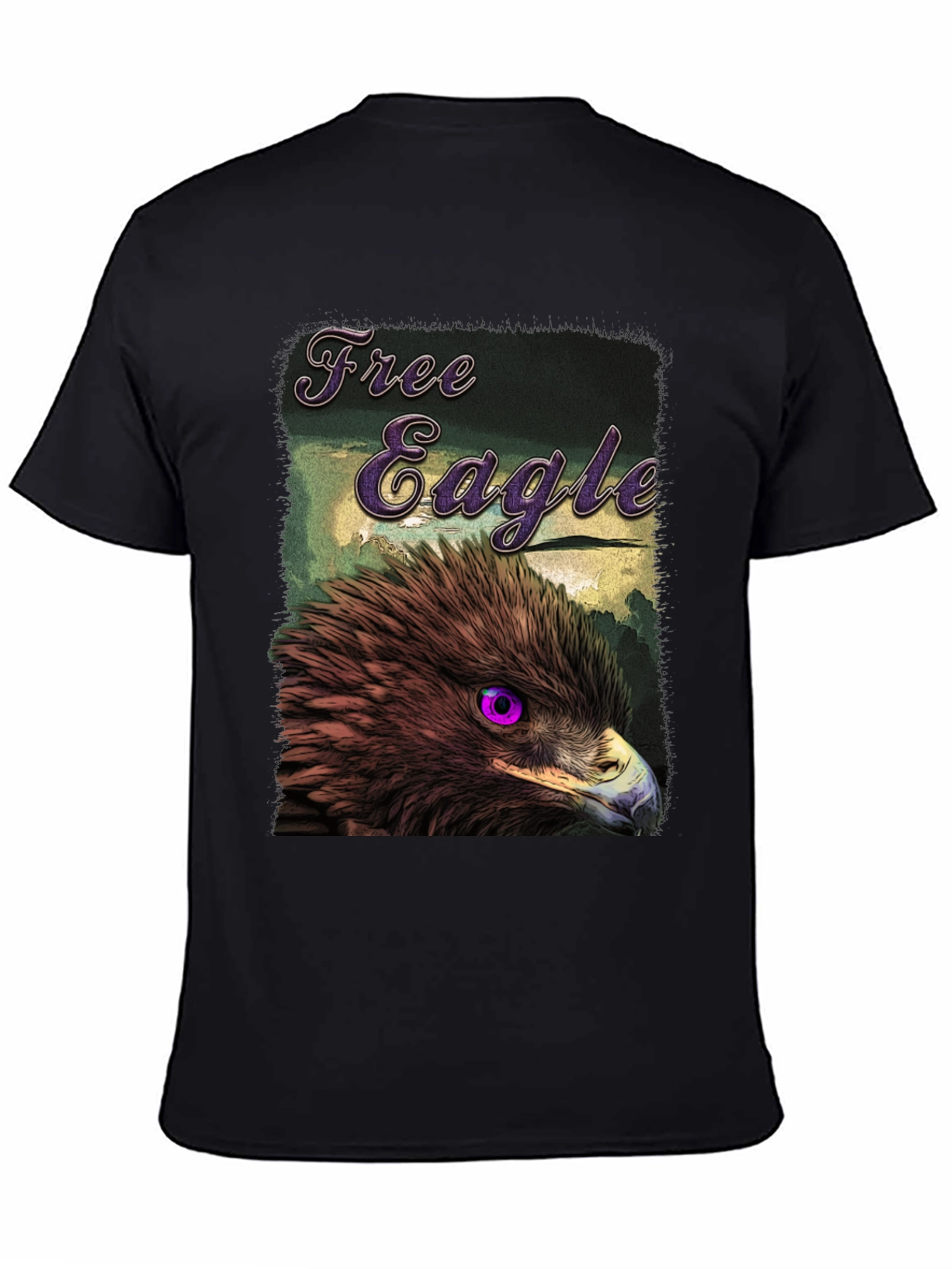 Black Free Eagle Graphic T-Shirt - Bold Bird Design view 4