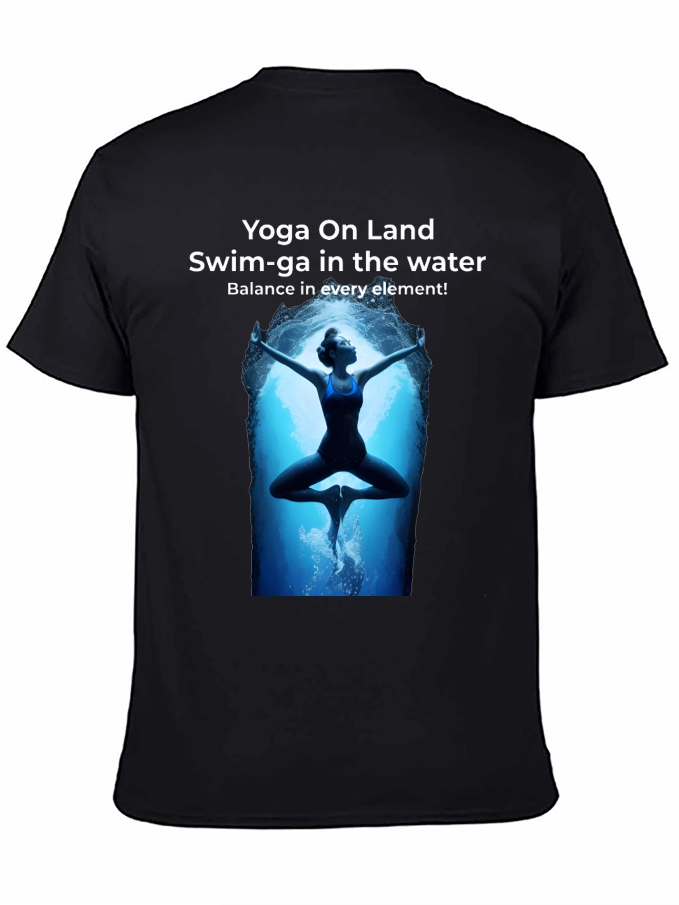 Black Yoga and Swim T-Shirt view 4