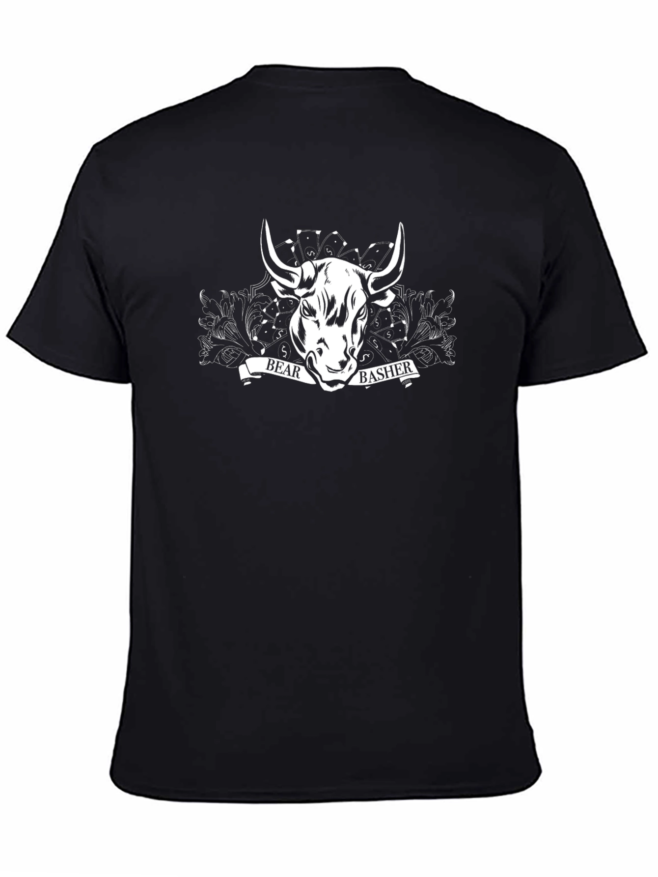 Black Bear Basher Bull Graphic T-Shirt - Black view 4