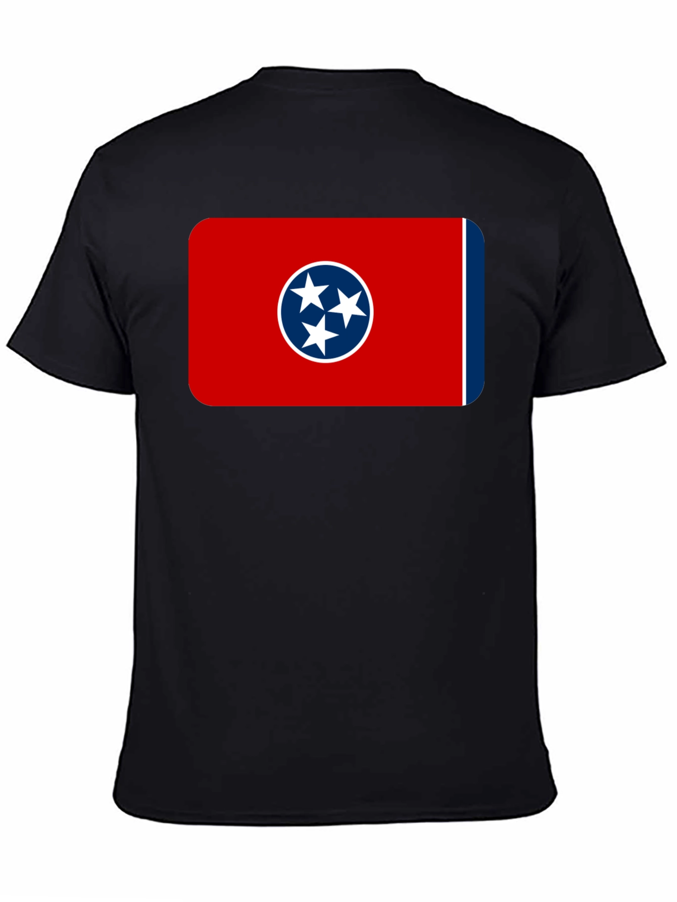 Black Tennessee Flag T-Shirt -  Black Crew Neck Tee view 4