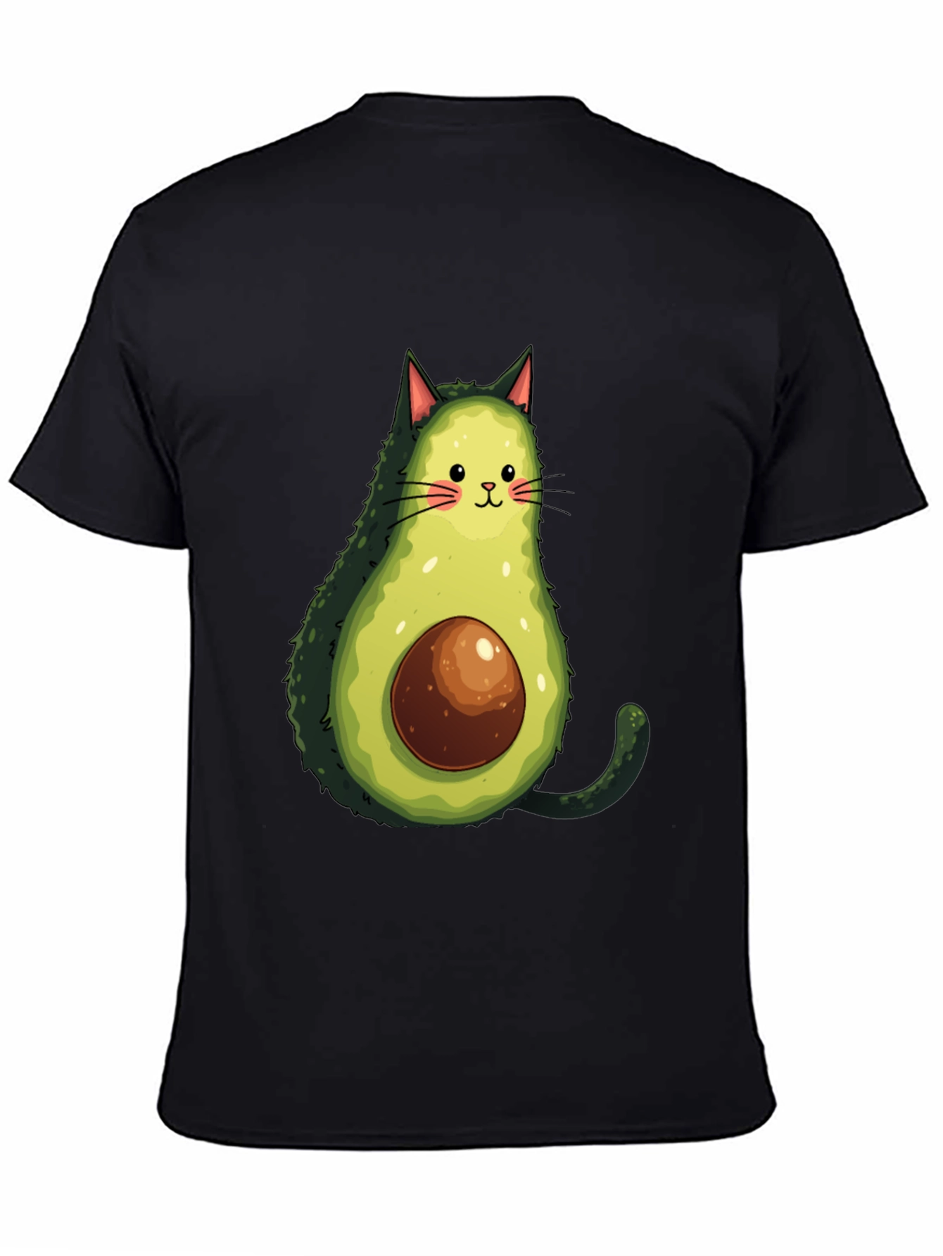 Black Avocado Cat Graphic Tee - Funny T-Shirt view 4