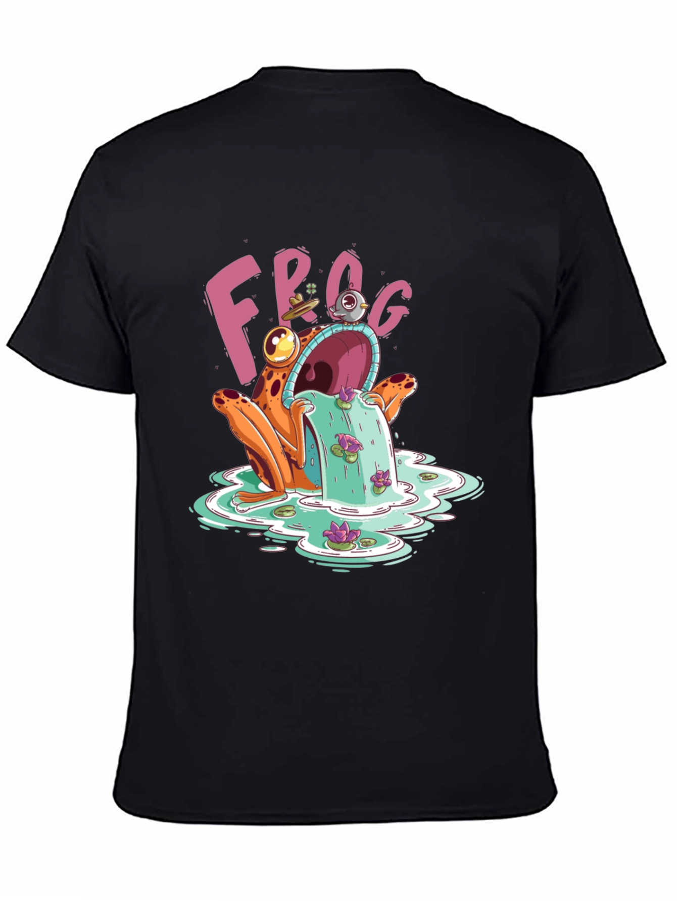 Black Frog Water Fountain T-Shirt view 4