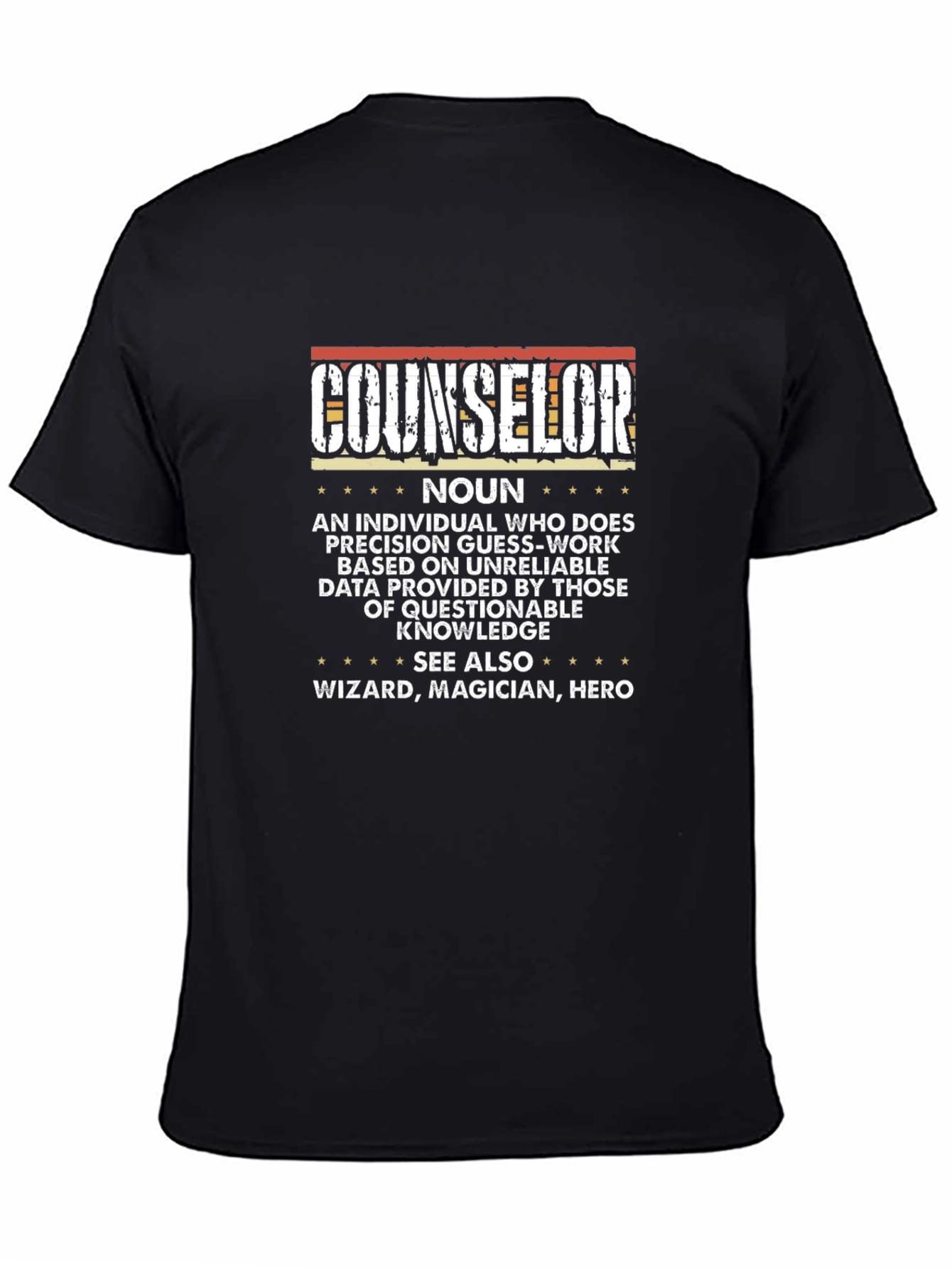 Black Counselor Definition Graphic Tee - Black view 4