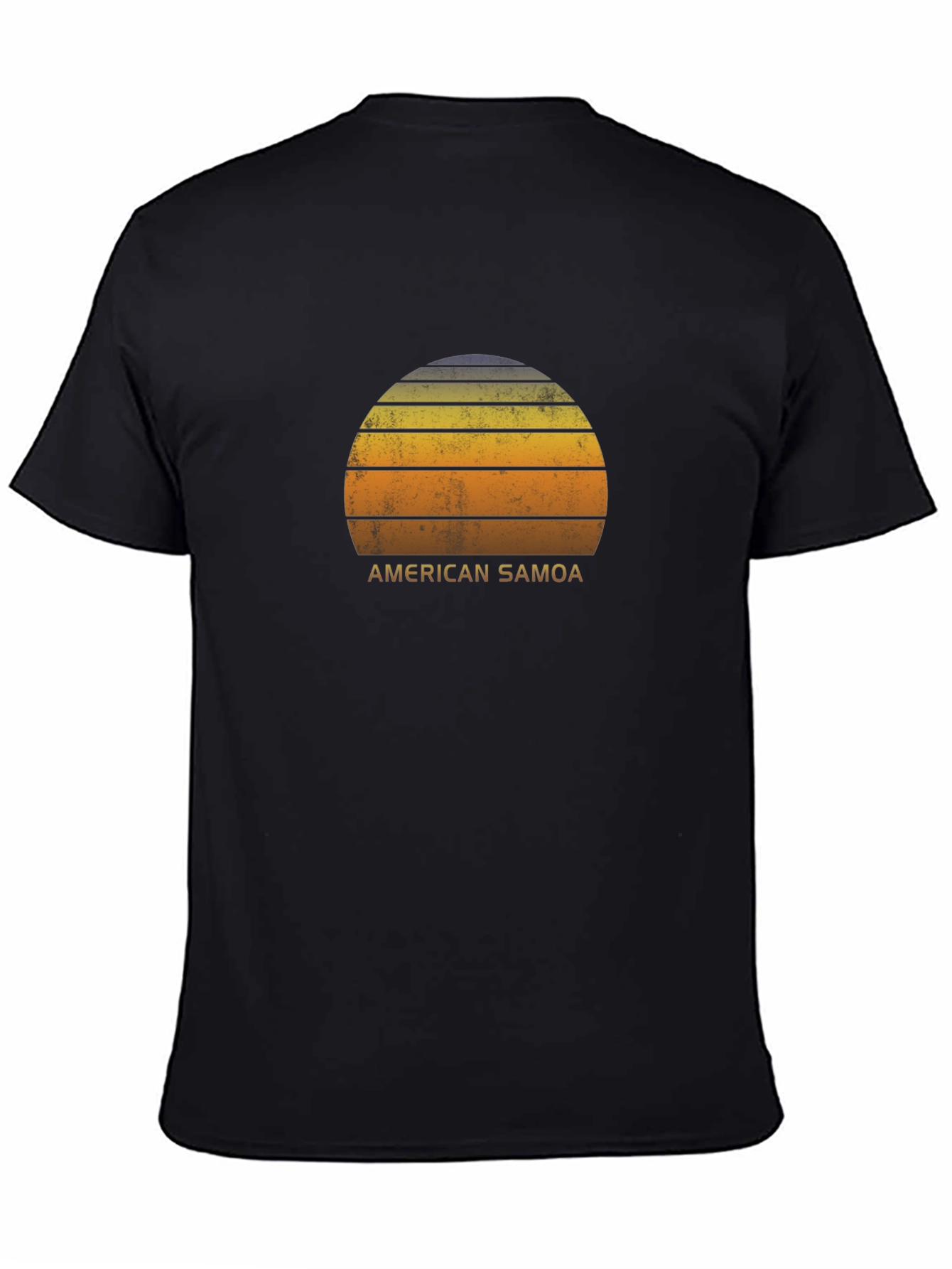 Black American Samoa Sunset Graphic T-Shirt view 4