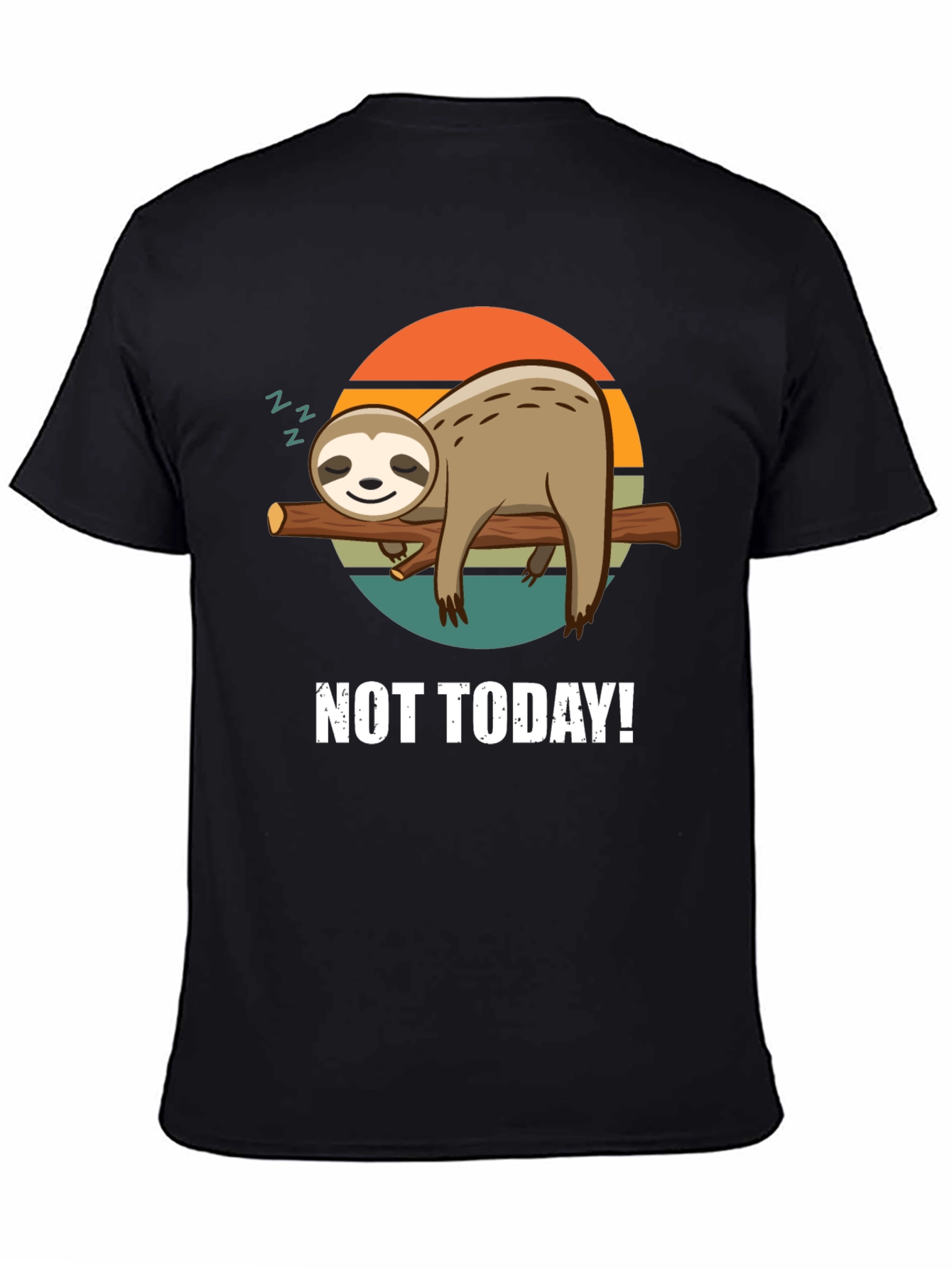 Black Not Today Sloth Graphic Tee - Relaxed Comfort view 4