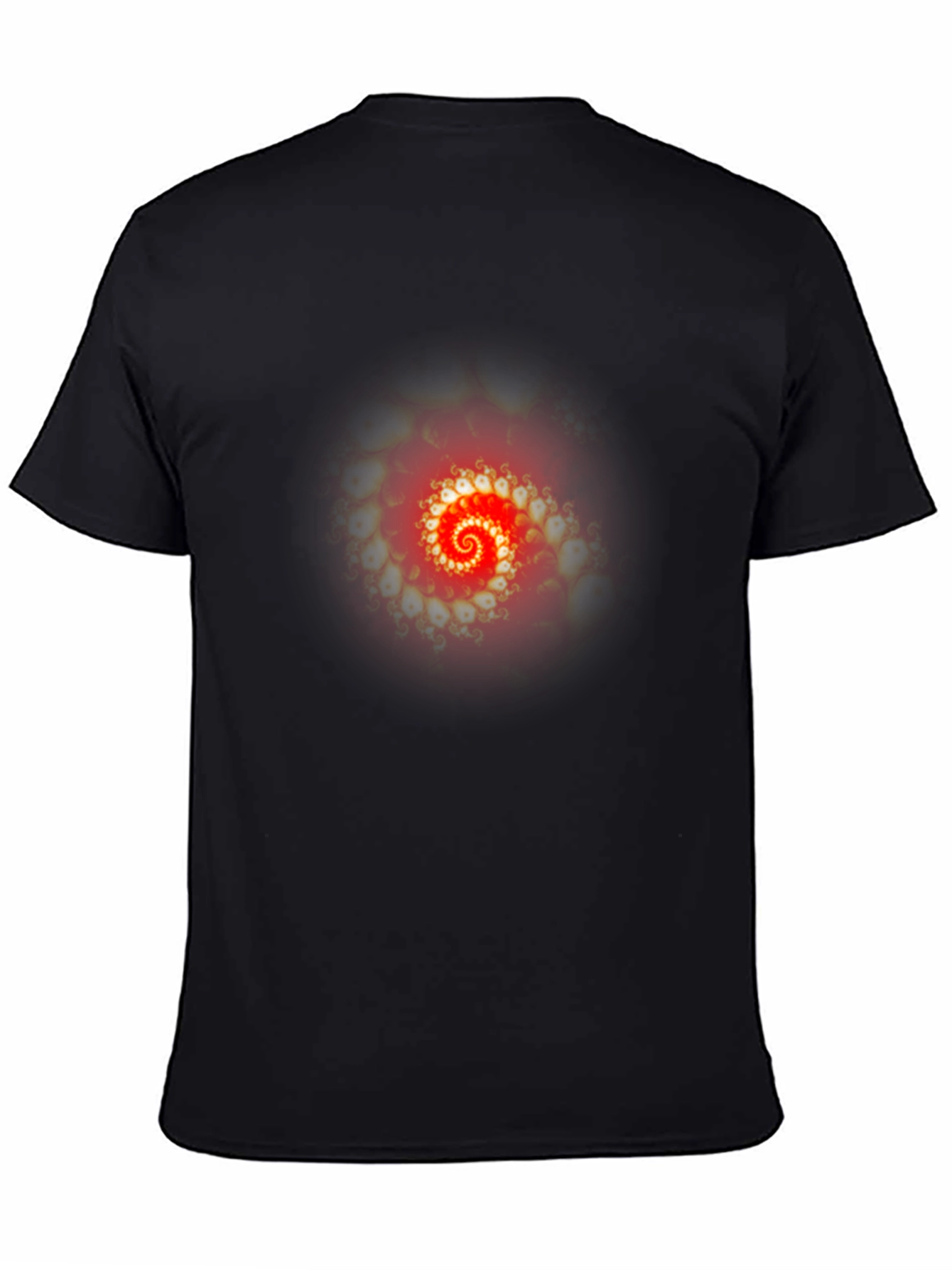 Black Red Fractal Spiral Graphic T-Shirt view 4