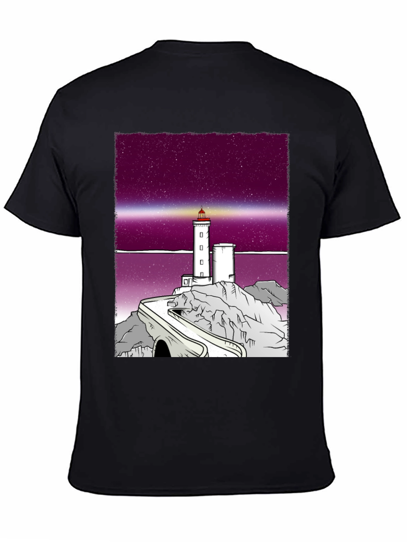 Black Lighthouse Graphic Tee - Unique Design, Comfortable Fit view 4