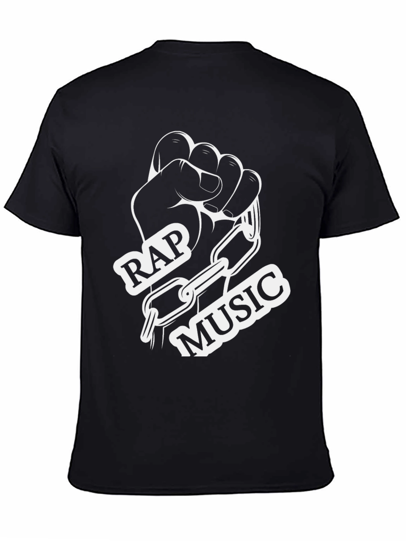 Black Rap Music Graphic T-Shirt view 4