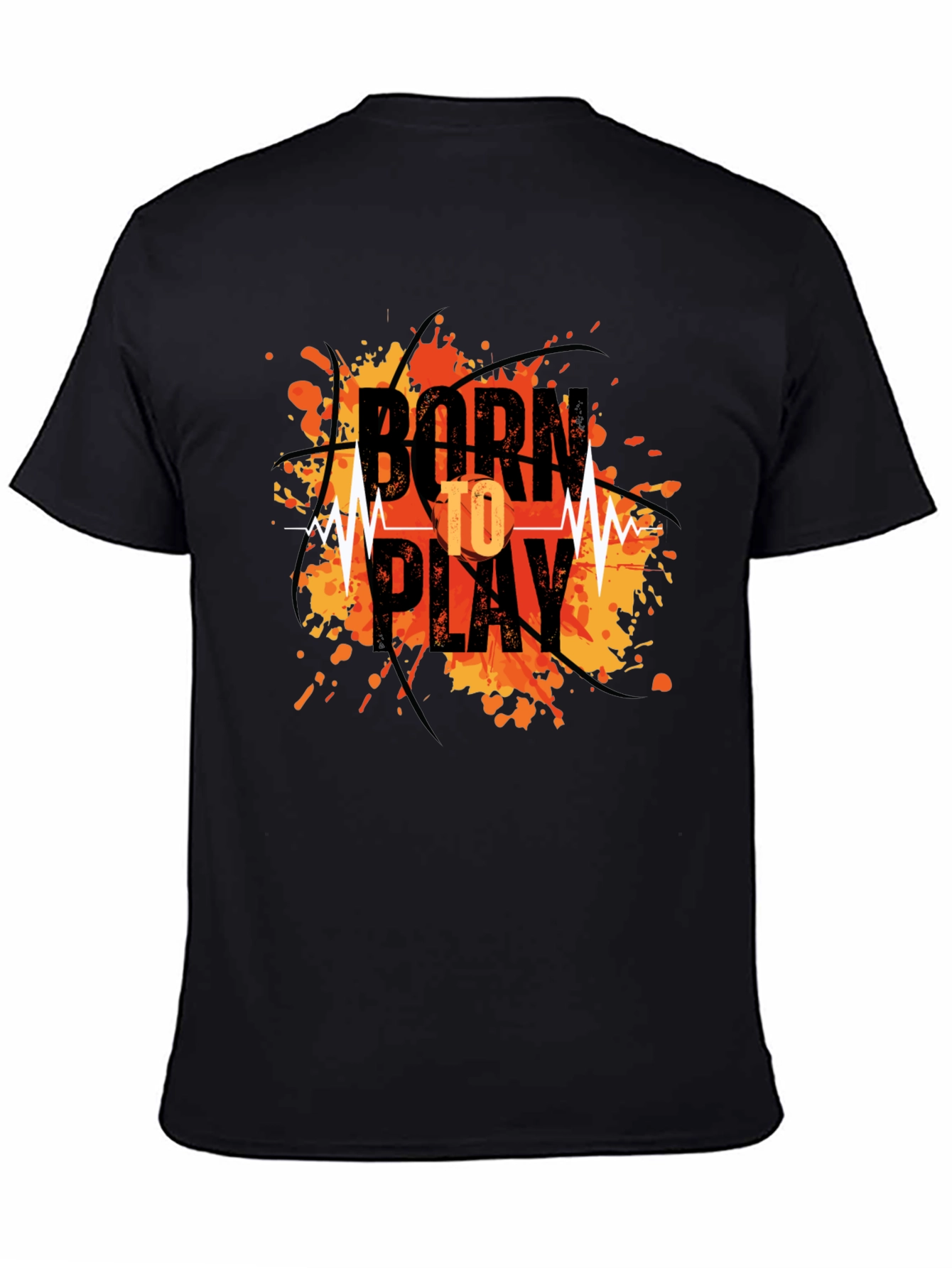 Black Born To Play Graphic Tee - Black Cotton Blend view 4