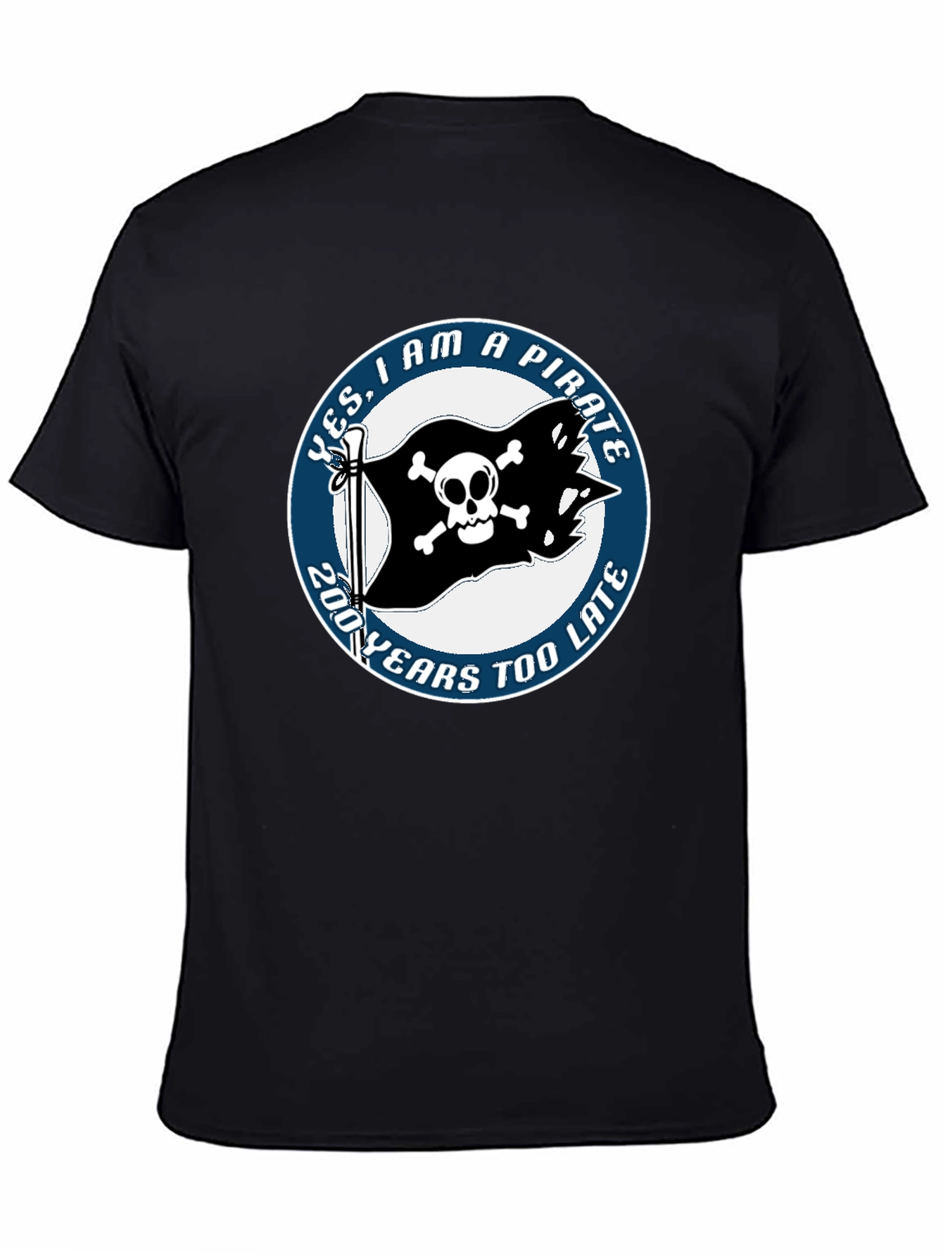 Black Pirate T-Shirt - Funny Skull and Crossbones Tee view 4