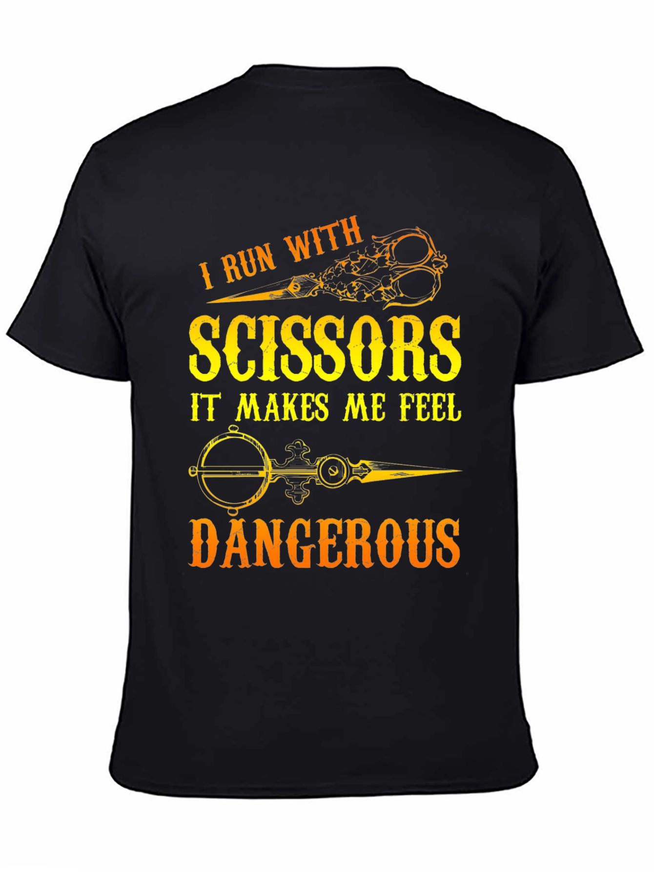 Black I Run With Scissors T-Shirt view 4