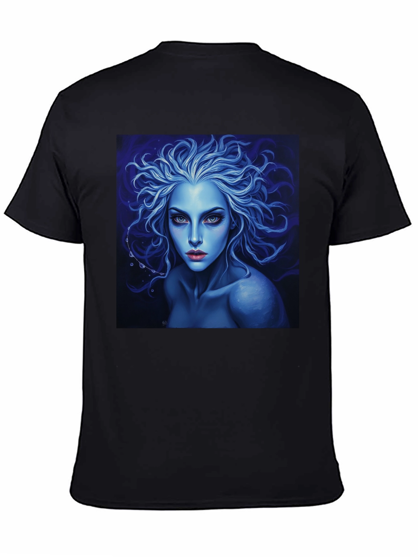 Black Blue Enchantress Graphic Tee - Dark Fantasy Style view 4