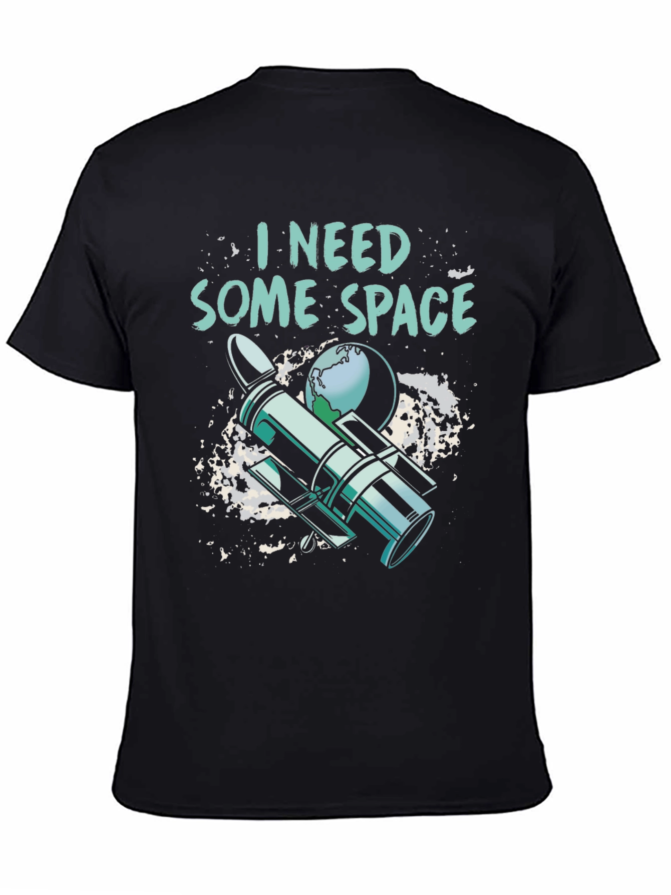 Black I Need Some Space T-Shirt - Funny Astronomy Shirt view 4