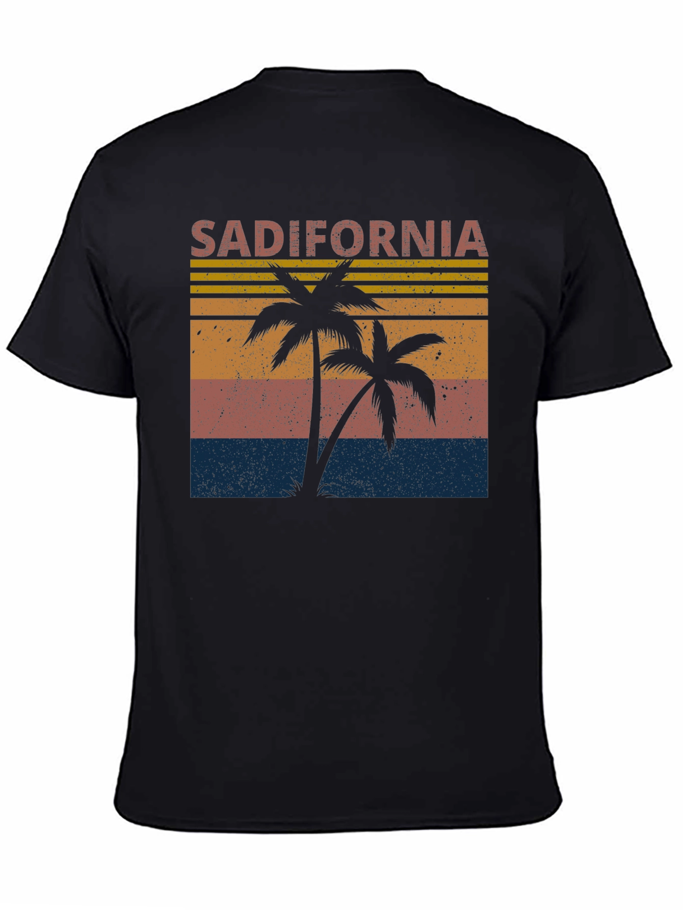 Black Sadifornia Palm Tree Retro Graphic T-Shirt view 4