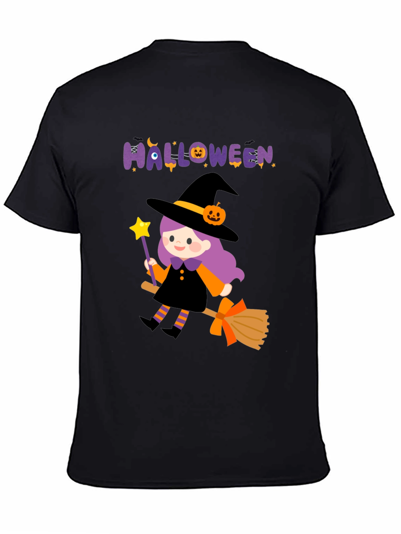 Black Halloween Witch T-Shirt - Spooky Season Apparel view 4