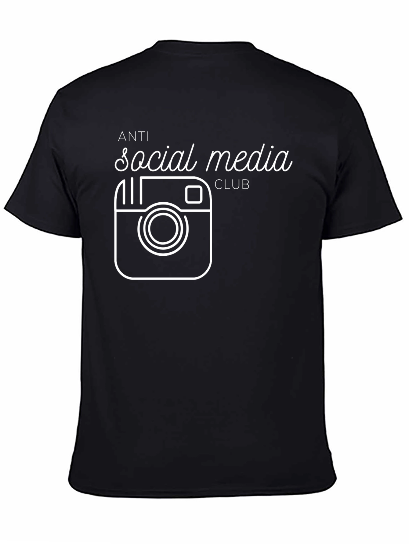 Black Anti Social Media Club Graphic T-Shirt view 4