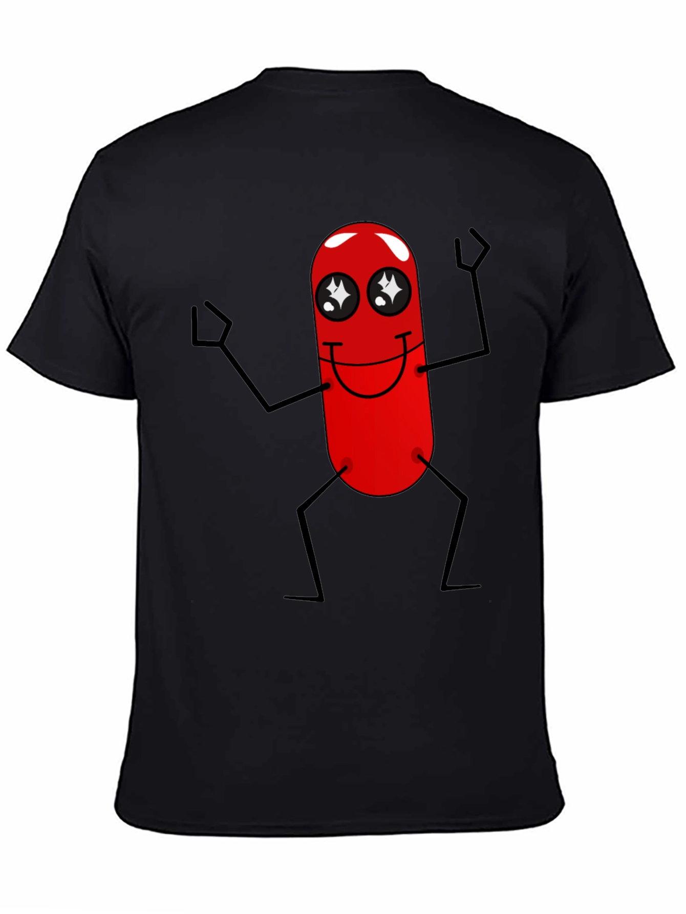 Black Funny Red Pill Character Black T-Shirt view 4