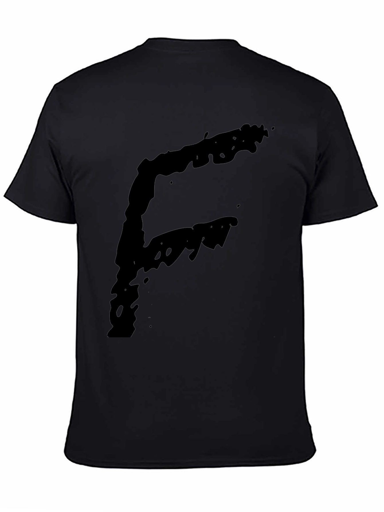 Black Bold Letter 'F' Graphic T-Shirt - Black view 4