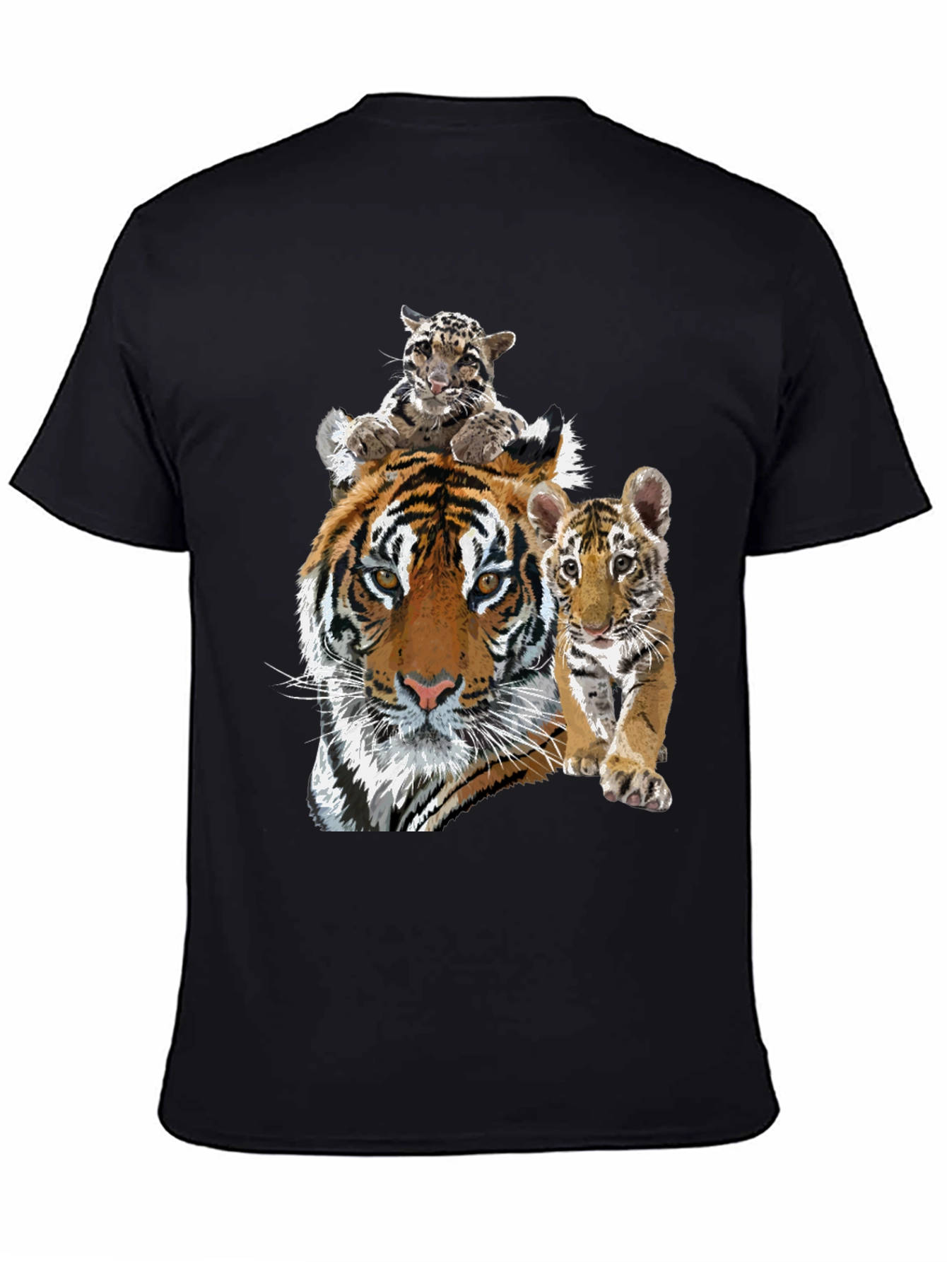 Black Tiger Family Graphic Print Tee view 4