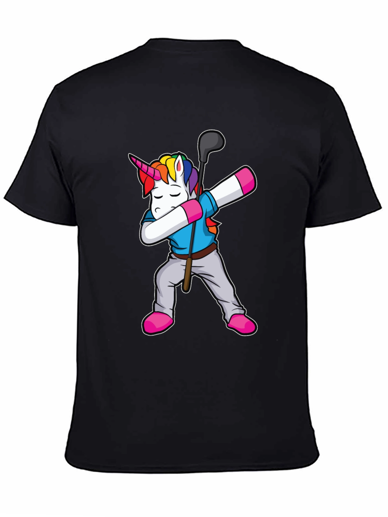 Black Unicorn Golf Dab T-Shirt view 4
