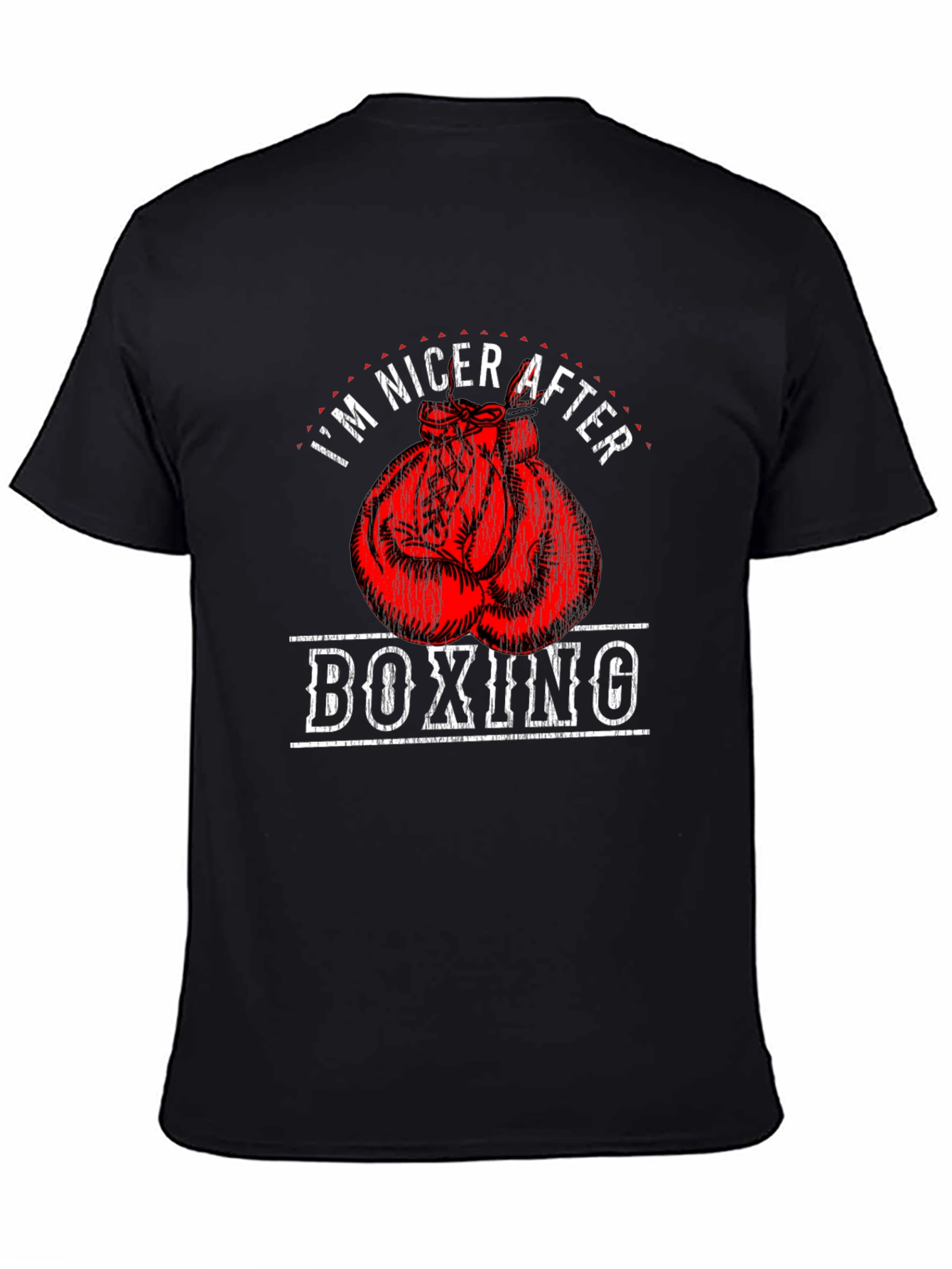 Black I'm Nicer After Boxing T-Shirt view 4