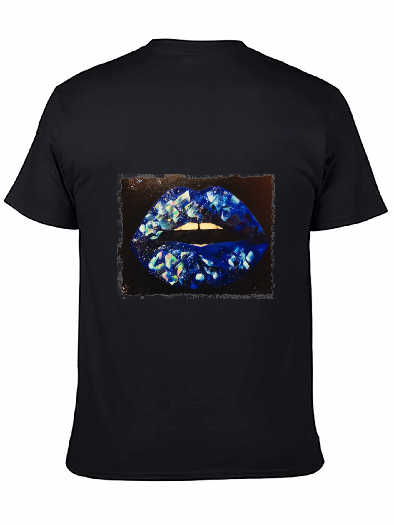Black Diamond Lips Graphic T-Shirt - Stylish Unisex Tee view 4