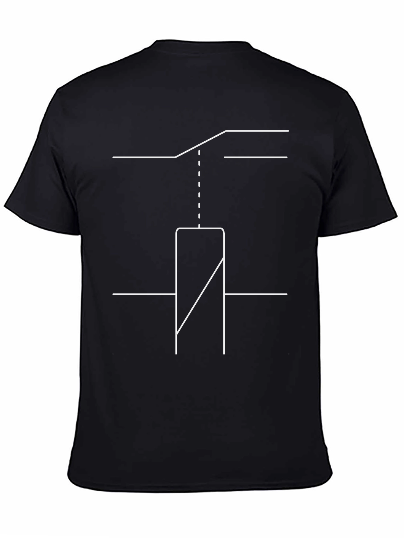 Black Unique Circuit Diagram Graphic Tee - Black view 4