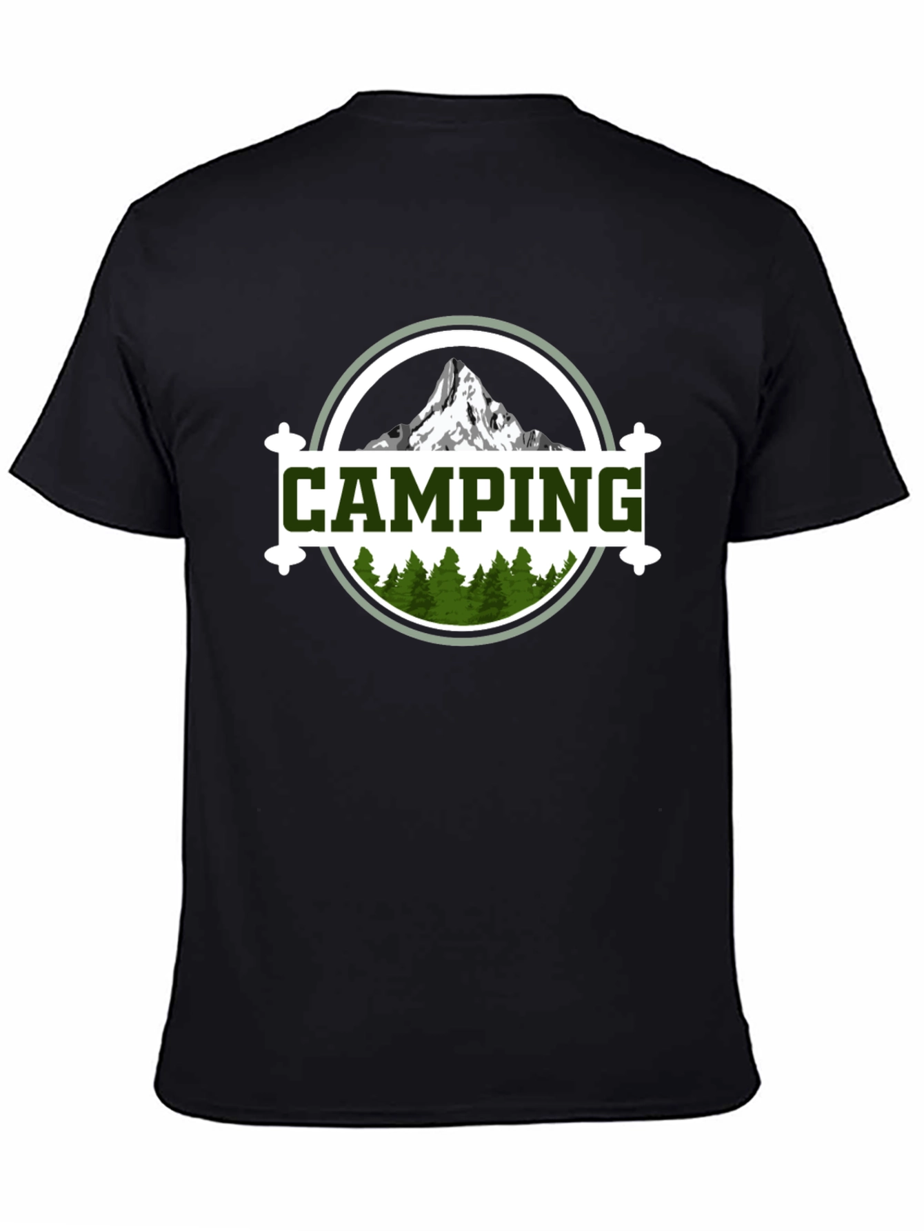 Black Camping Adventure Graphic Tee - Nature Lover Shirt view 4
