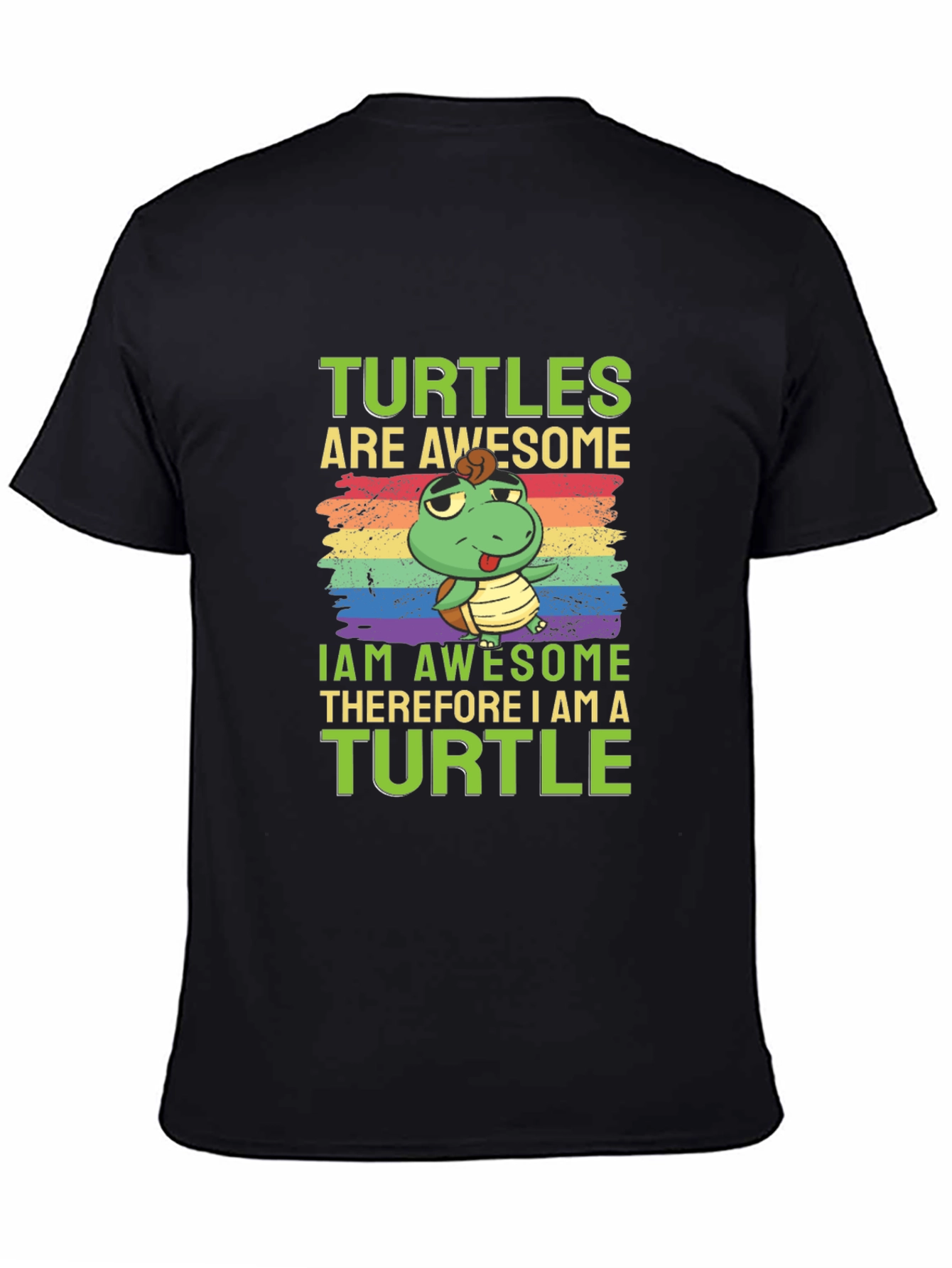 Black Turtles Are Awesome Graphic Tee view 4