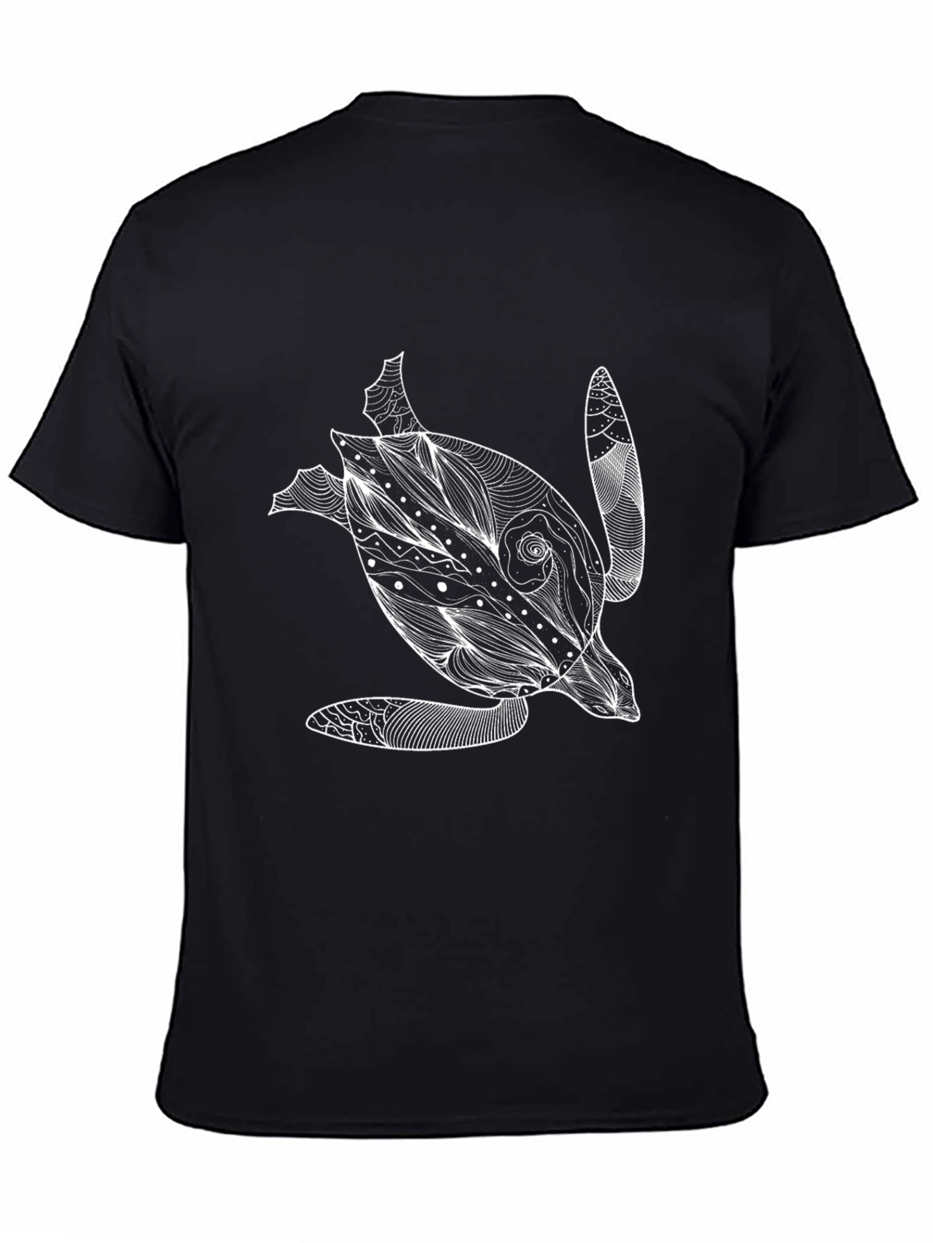 Black Turtle Graphic Tee - Black Cotton T-Shirt view 4