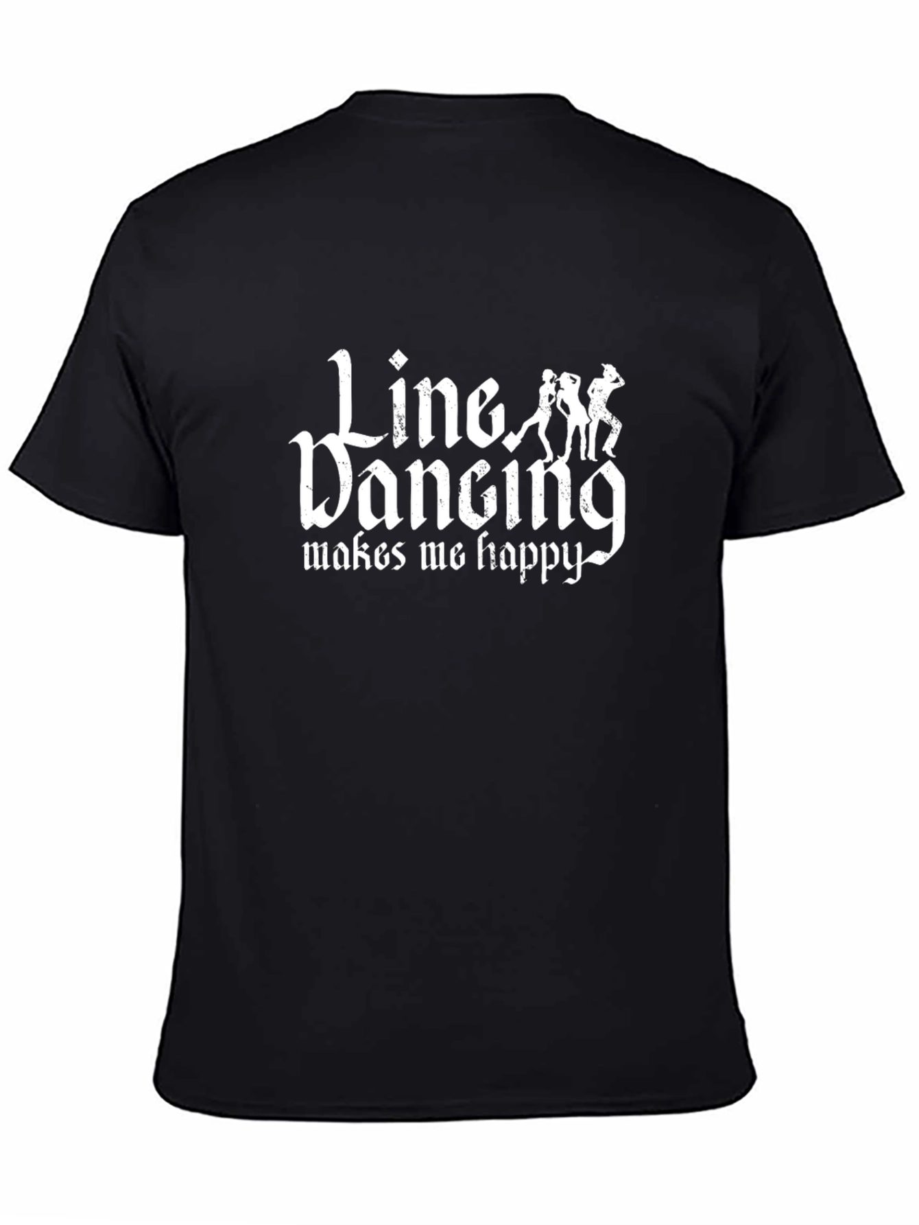 Black Line Dancing Makes Me Happy T-Shirt view 4