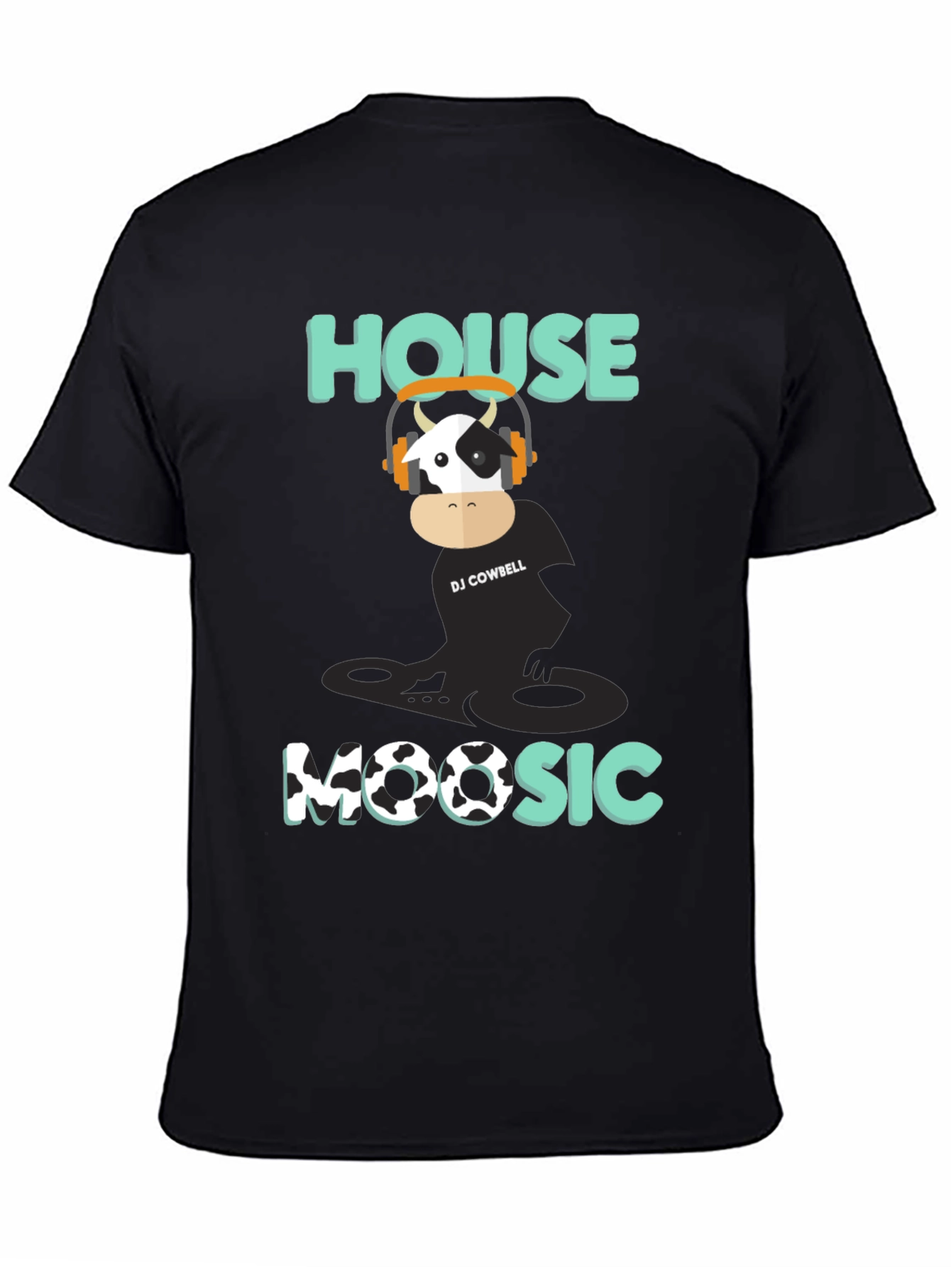 Black DJ Cowbell House Moosic T-Shirt - Black view 4