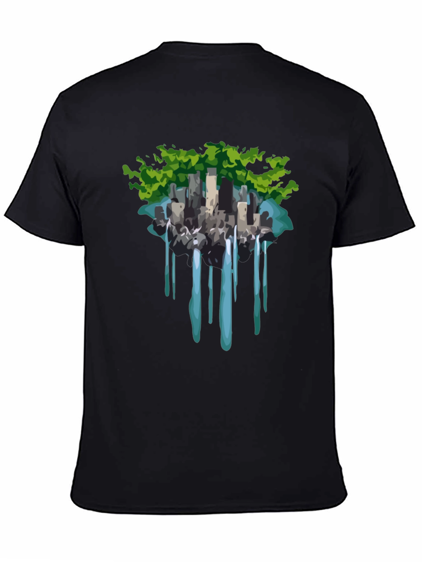 Black Urban Oasis T-Shirt - Nature Meets City view 4