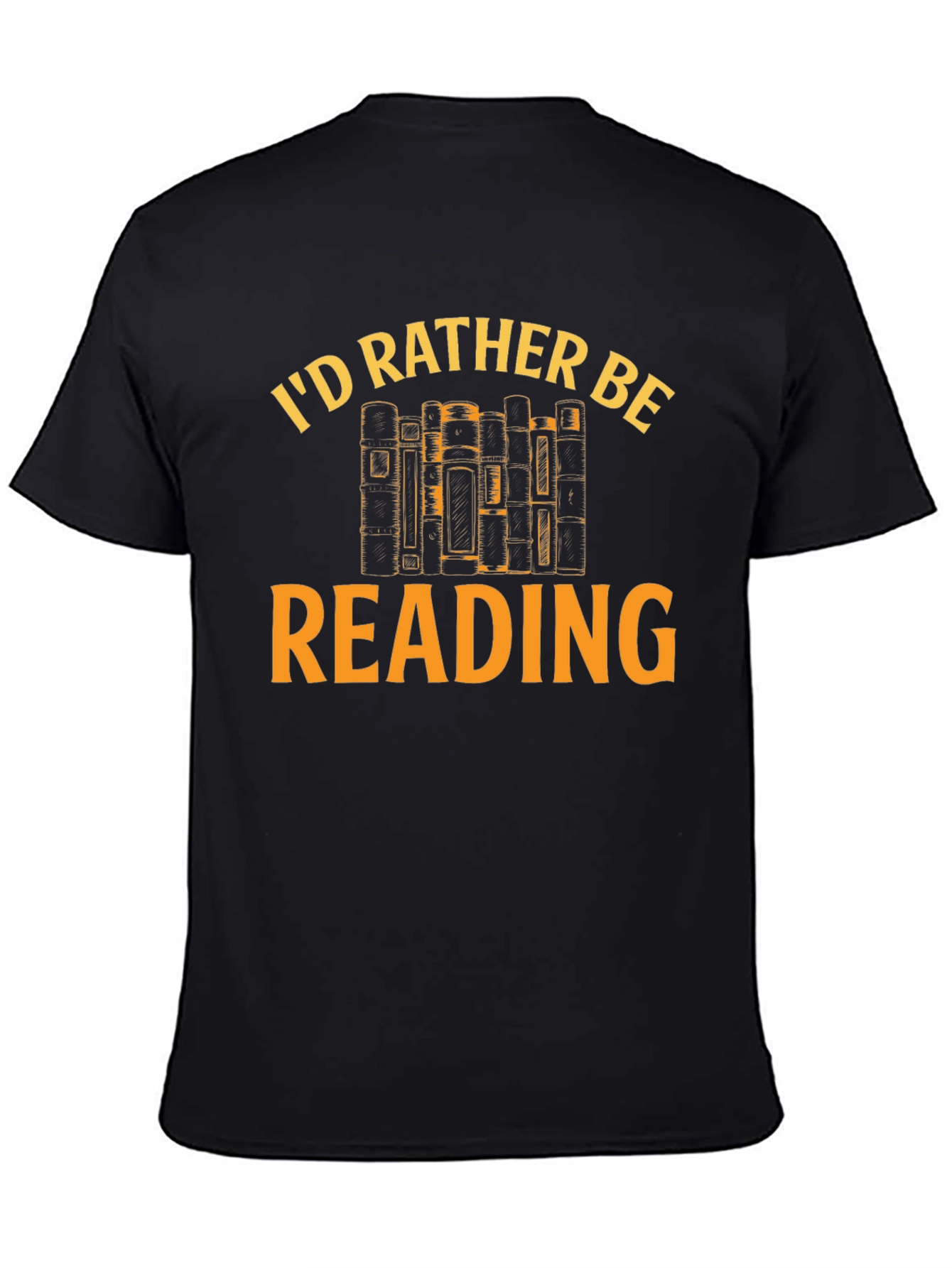 Black I'd Rather Be Reading T-Shirt - Book Lover Tee view 4
