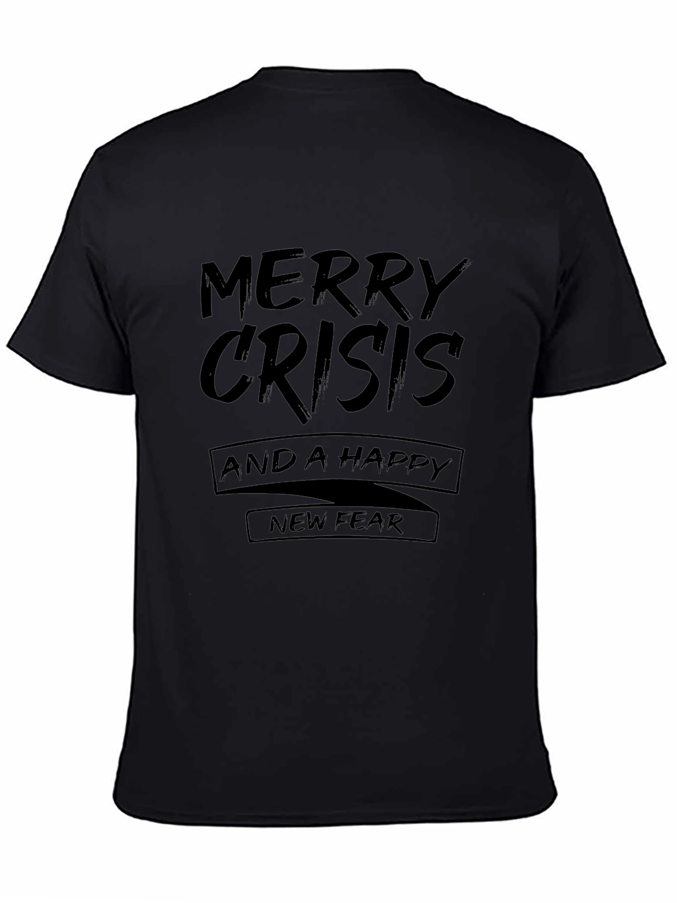 Black Merry Crisis Graphic T-Shirt view 4