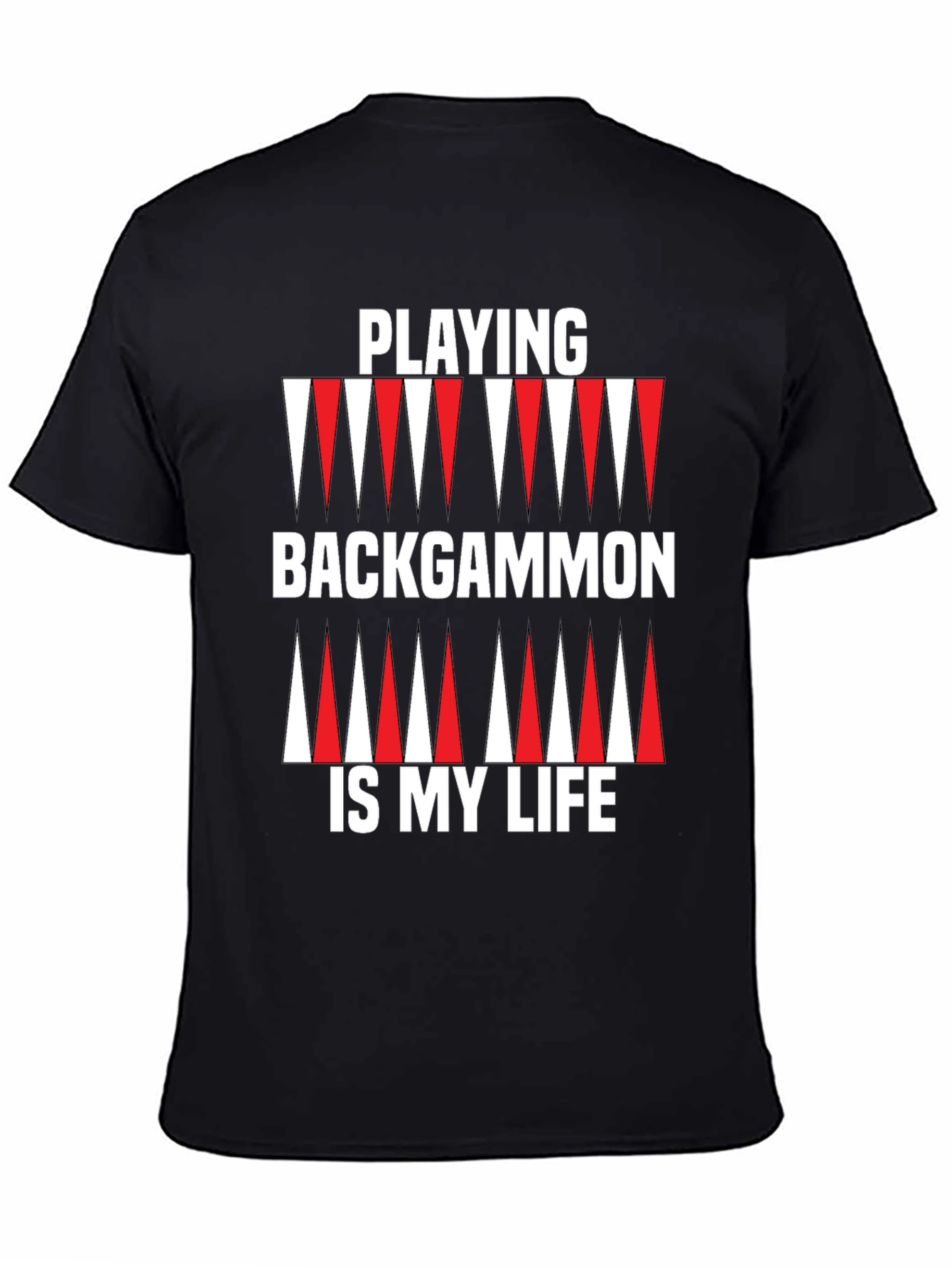 Black Backgammon Life T-Shirt - Black Graphic Tee view 4