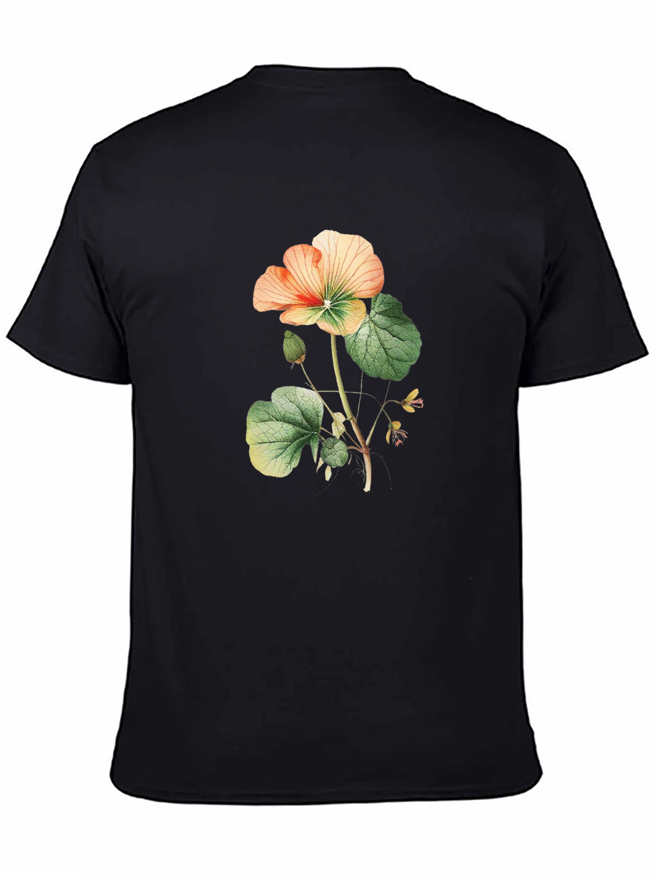 Black Floral Print Black T-Shirt view 4