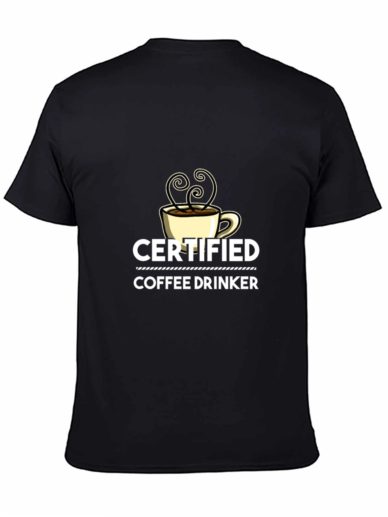 Black Certified Coffee Drinker Black T-Shirt view 4