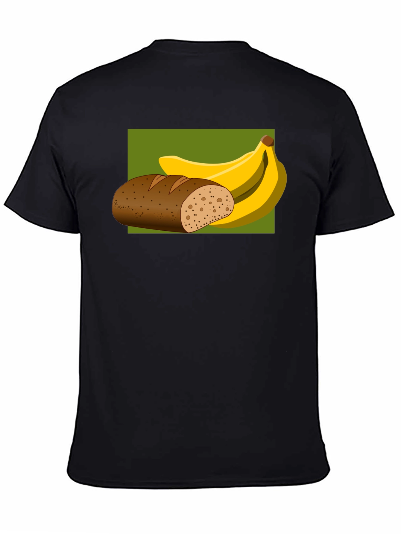 Black Bread & Bananas Graphic Tee - Novelty Food Shirt view 4