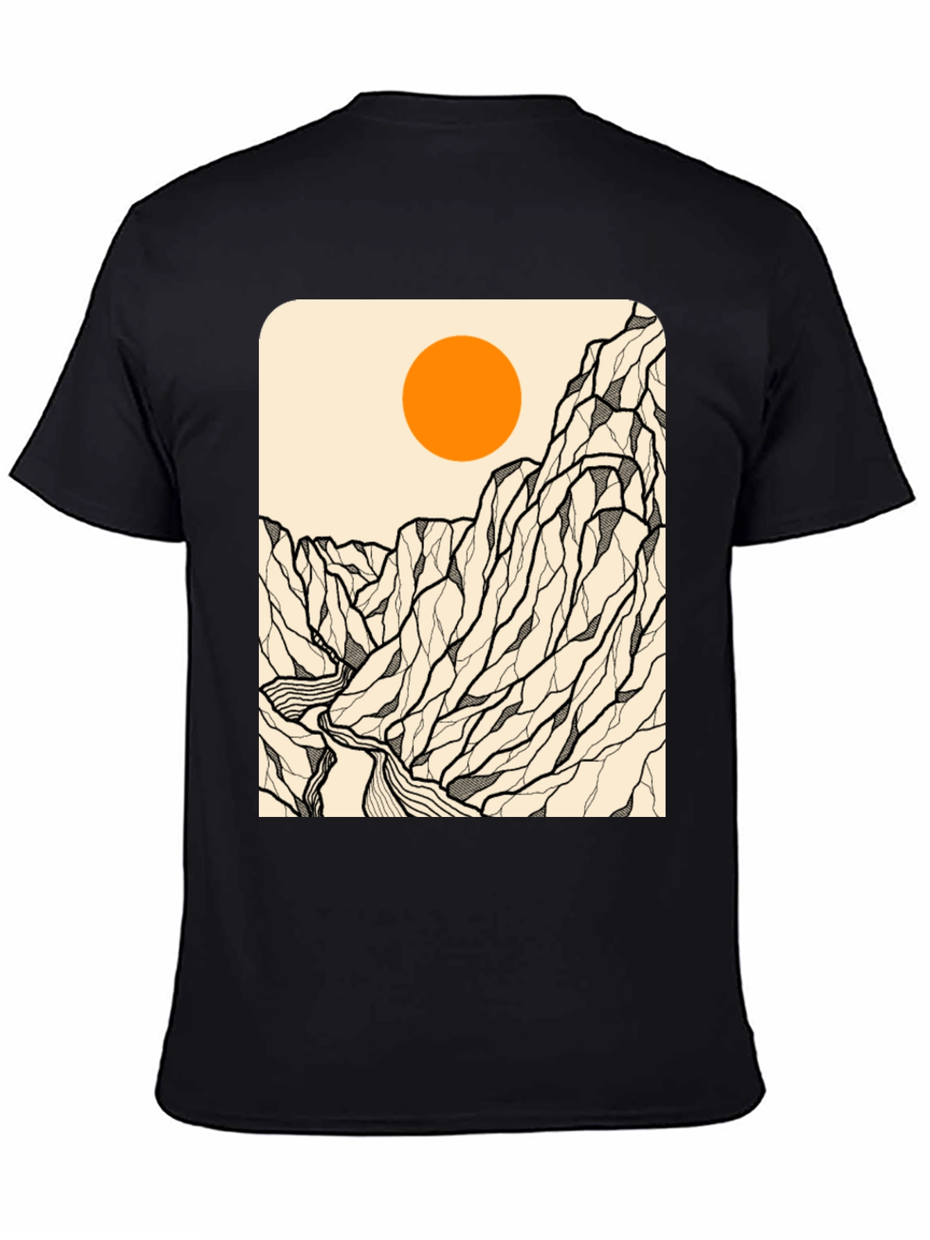 Black Mountain Range Graphic Tee - Black view 4