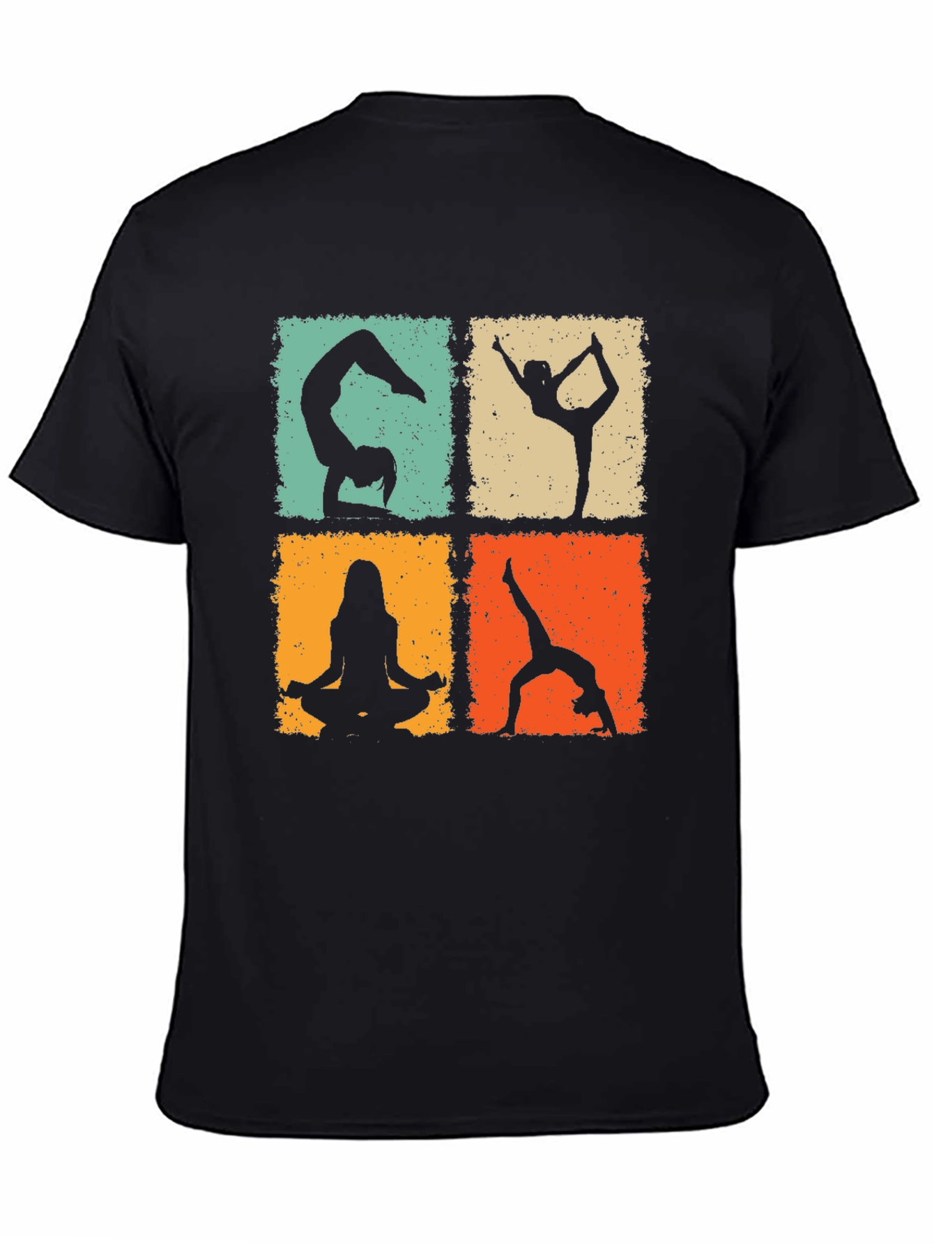 Black Yoga Poses Graphic Tee - Trendy & Comfortable view 4