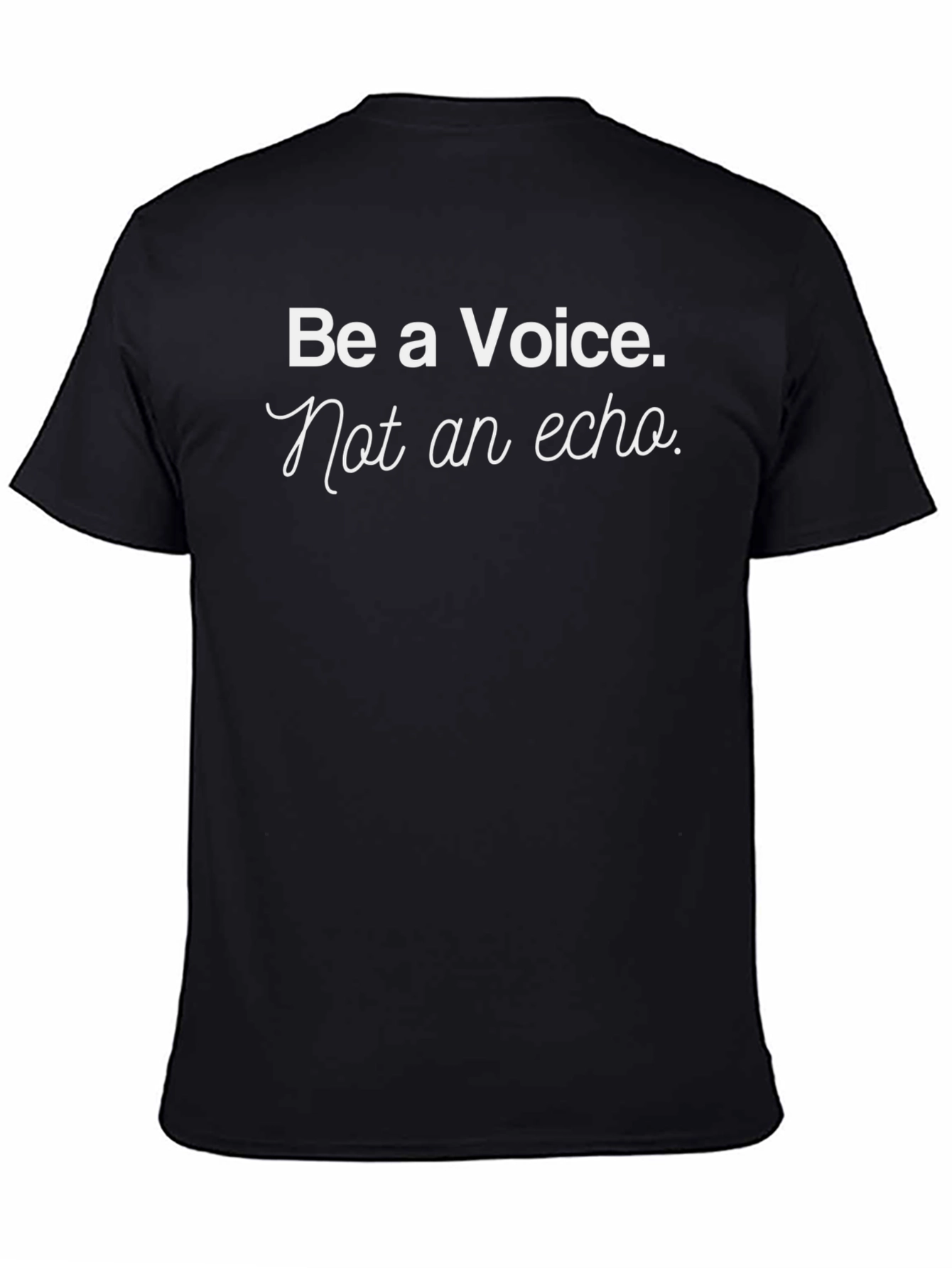 Black Be a Voice Tee - Motivational Black T-Shirt view 4